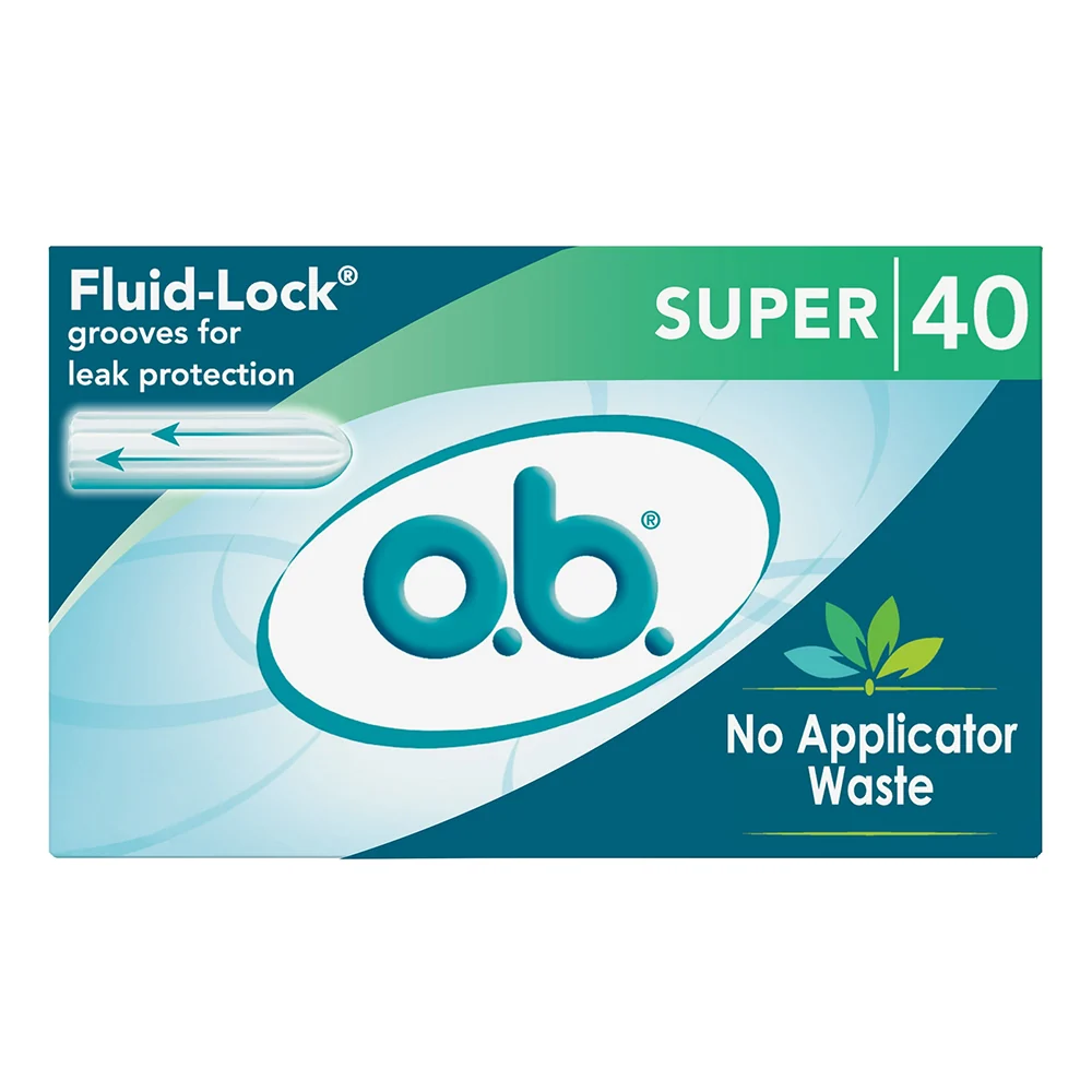 Responsible O B Super Tampons Fluid Lock for Menstrual Flow Absorption and Leak Protection 40Ea Certified