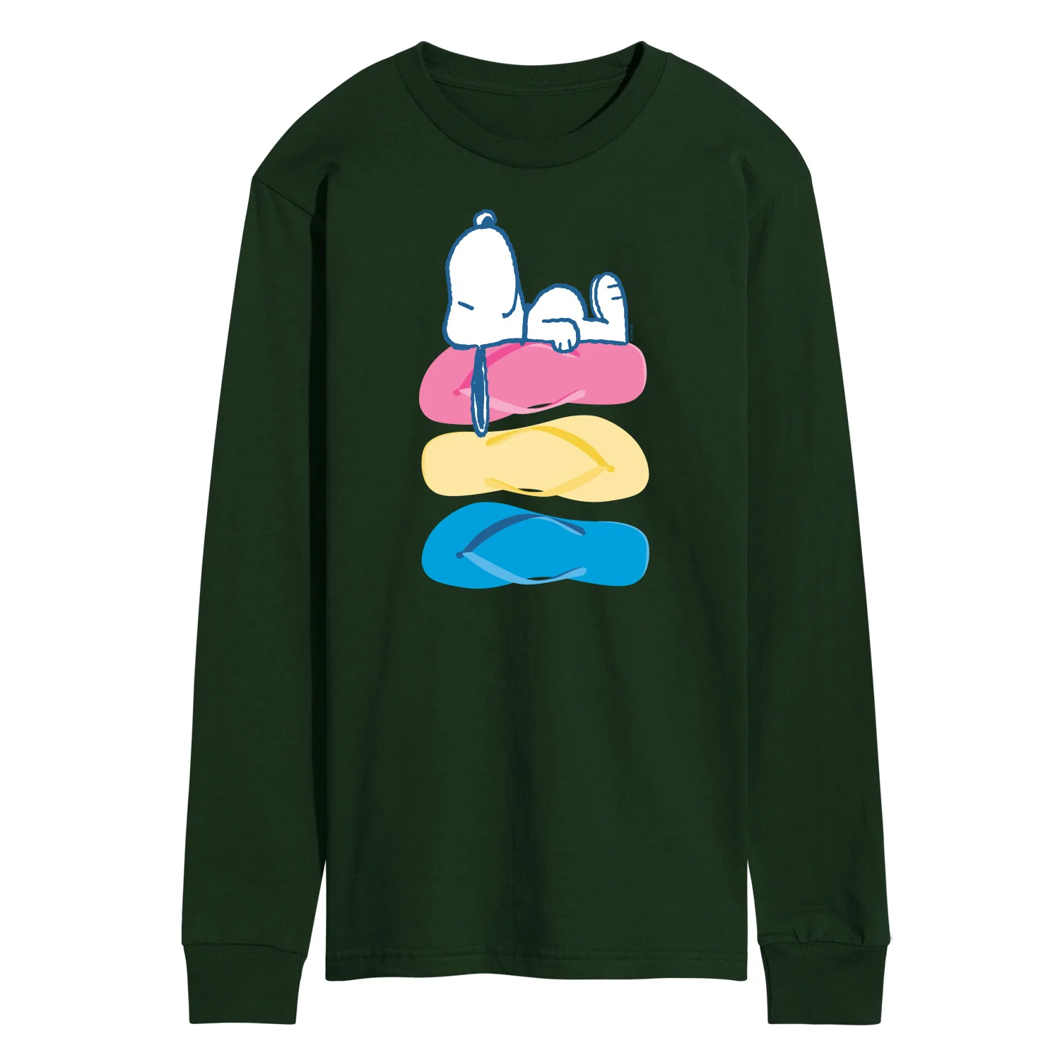 Sophisticated Peanuts - Summer Edition - Snoopy Flip Flops - Men's Long Sleeve T-Shirt Professional