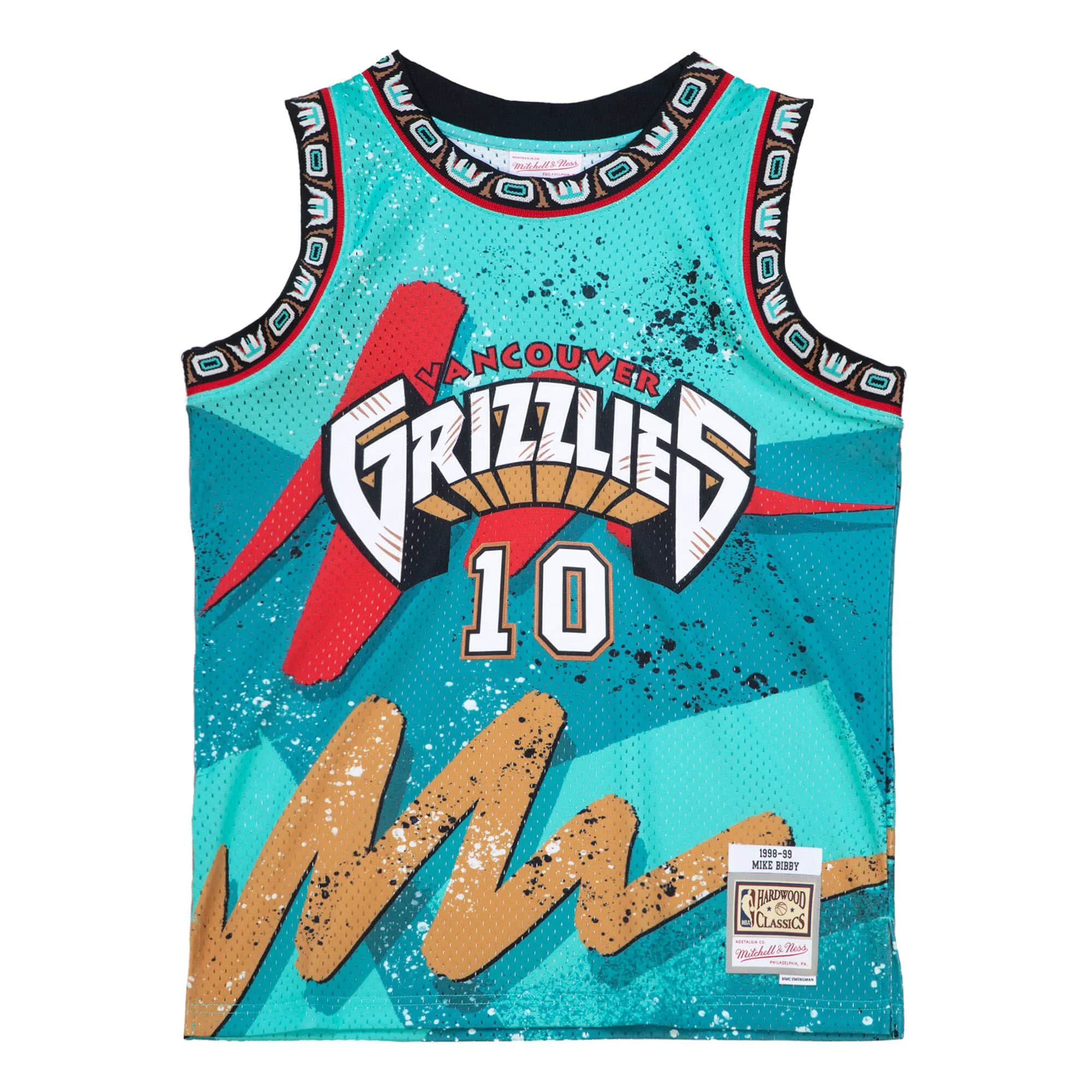 Fine Mitchell Ness Men's NBA Hyper Hoops Swingman Jersey - Grizzlies 1998 Mike Bibby Exclusive