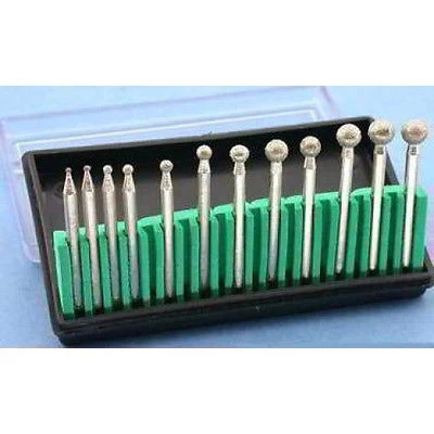 User-Friendly 12 Diamond Coated Ball Burr Bits Soft