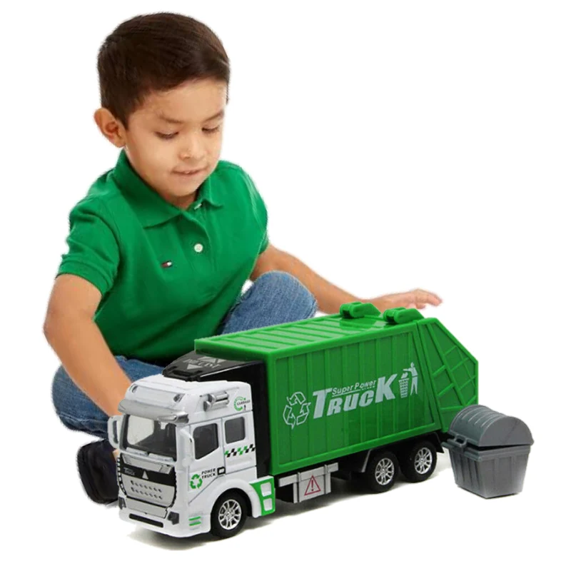 Enhanced istic Kids Garbage Recycling Truck Toy Natural