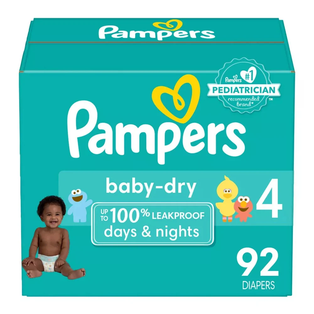 Recyclable Pampers Baby Dry Diapers Size 4 92 Ea High-Grade