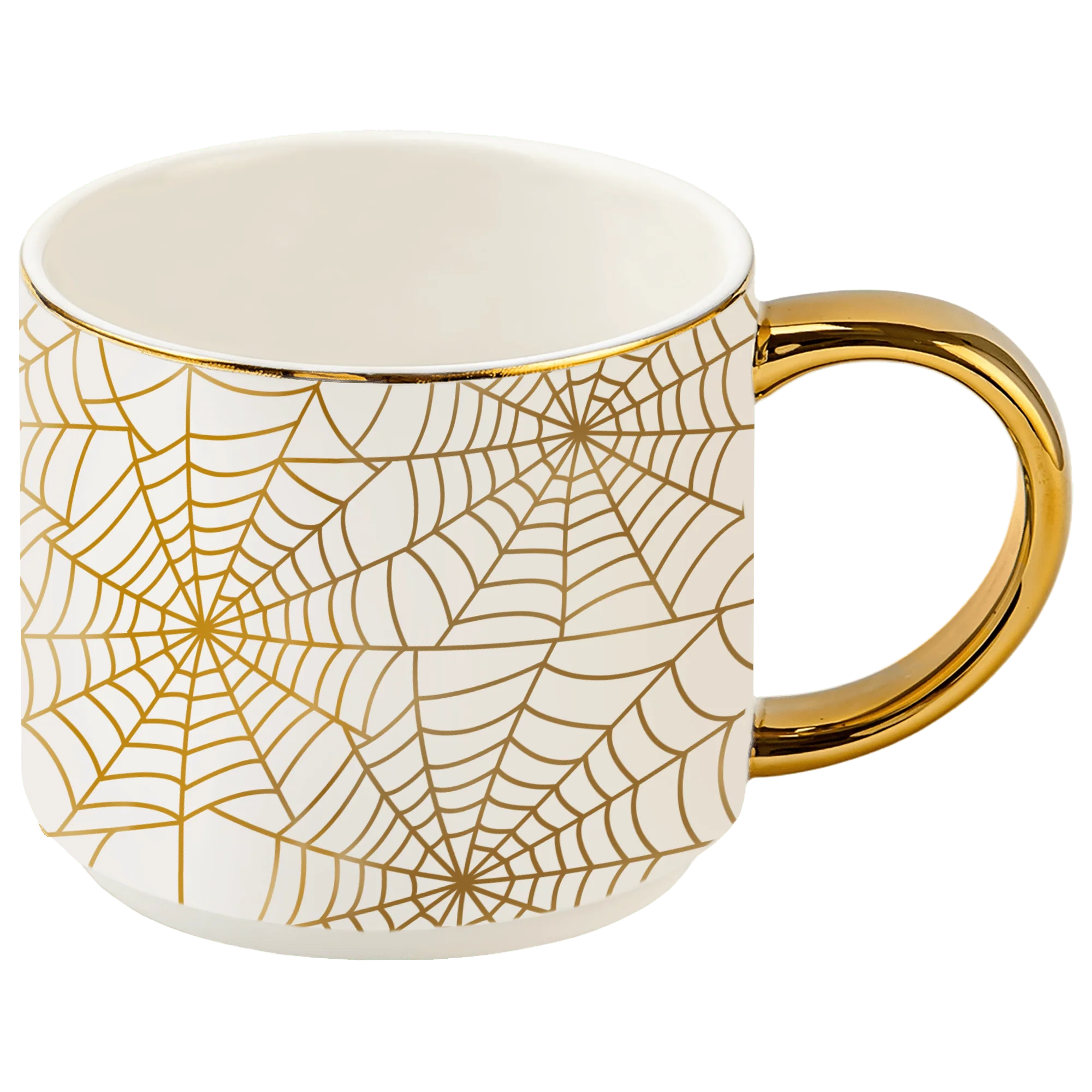 First-Class Spiderwebs 14 oz Gold Handle Coffee Mug Recyclable