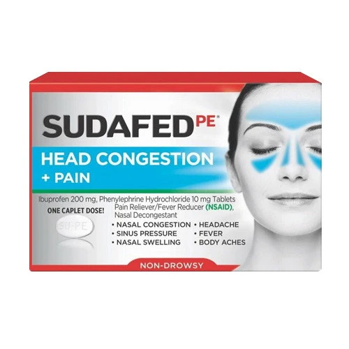 Excellent Sudafed PE Head Congestion Plus Pain Caplets 20 Ea Natural