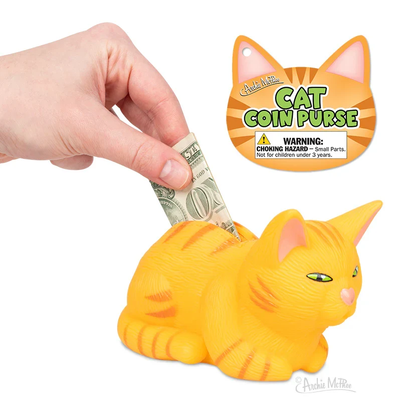 Outstanding Cat Coin Purse Orange Tabby Recyclable