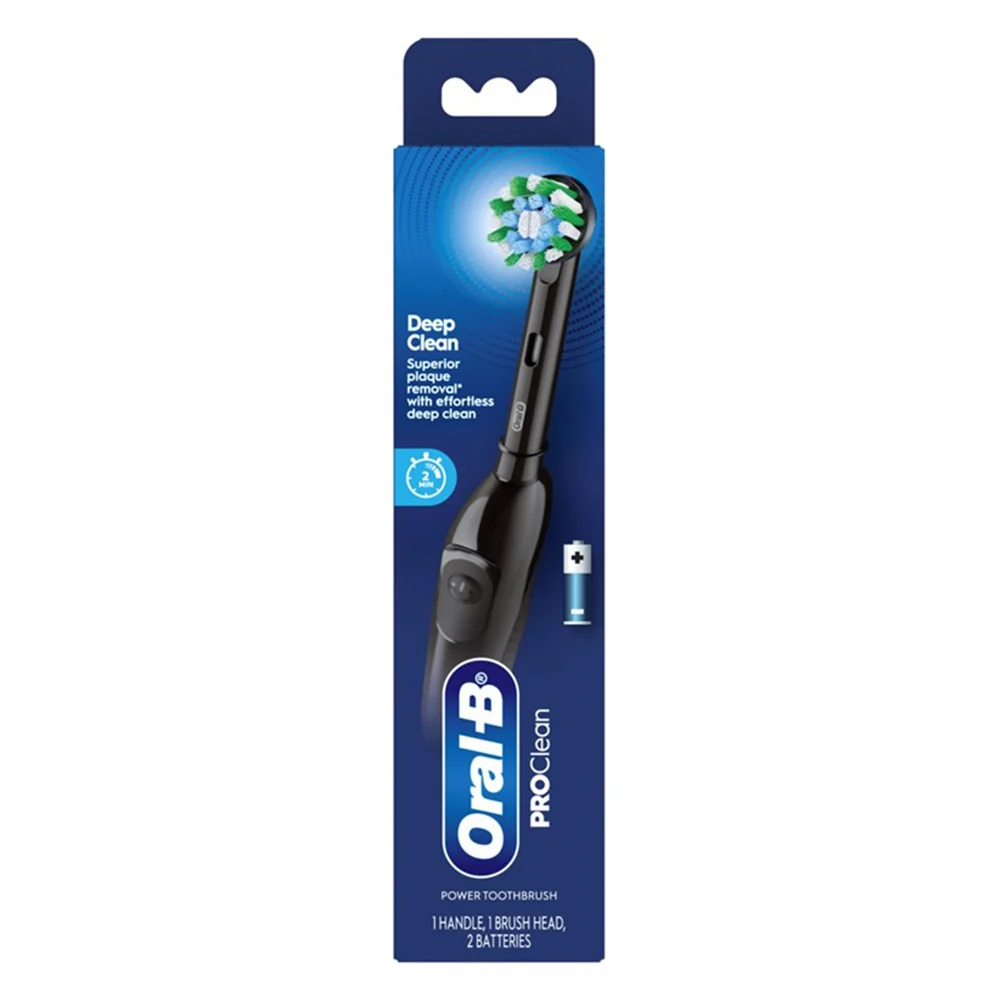 Casual Oral B Toothbrush Pro Clean Black Deep Clean Battery X Shaped Bristles Superior Plaque Removal 1Ea Environmentally Friendly