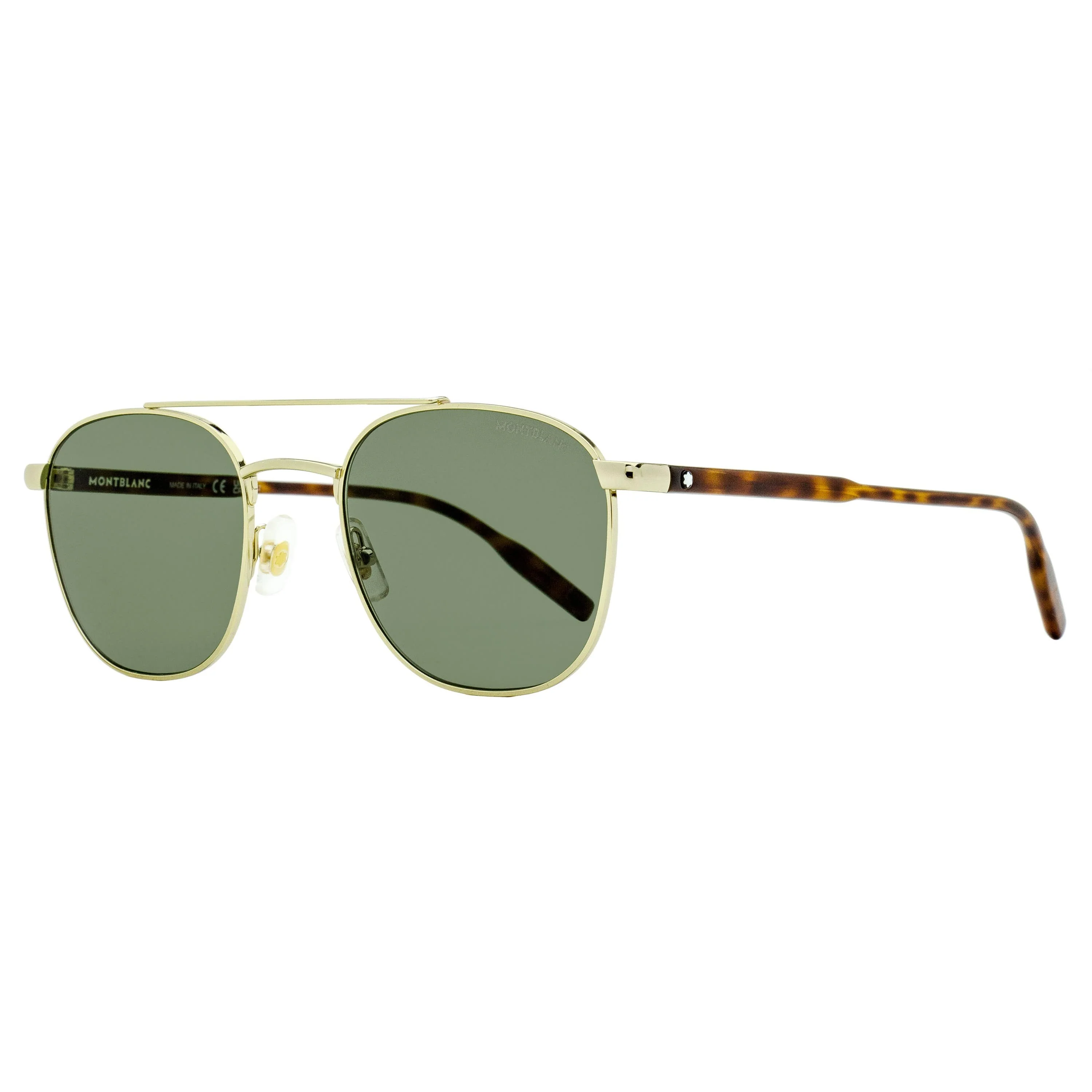 Convenient Montblanc Rounded Square Sunglasses MB0114S 003 Gold Havana 54mm Safe