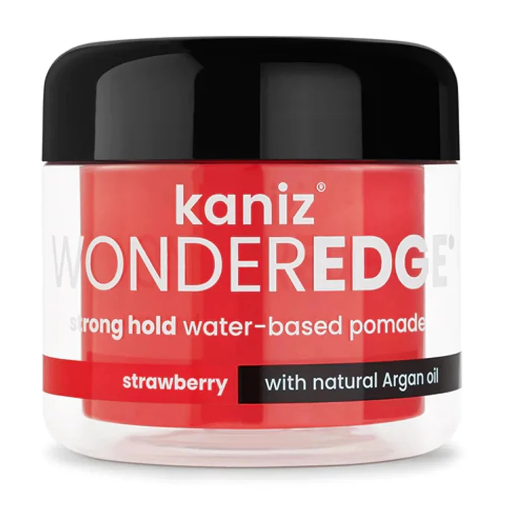Environmentally Friendly Kaniz Wonder Edge Strong Hold Water Based Pomade with Argan Oil Strawberry 4 Oz Convenient