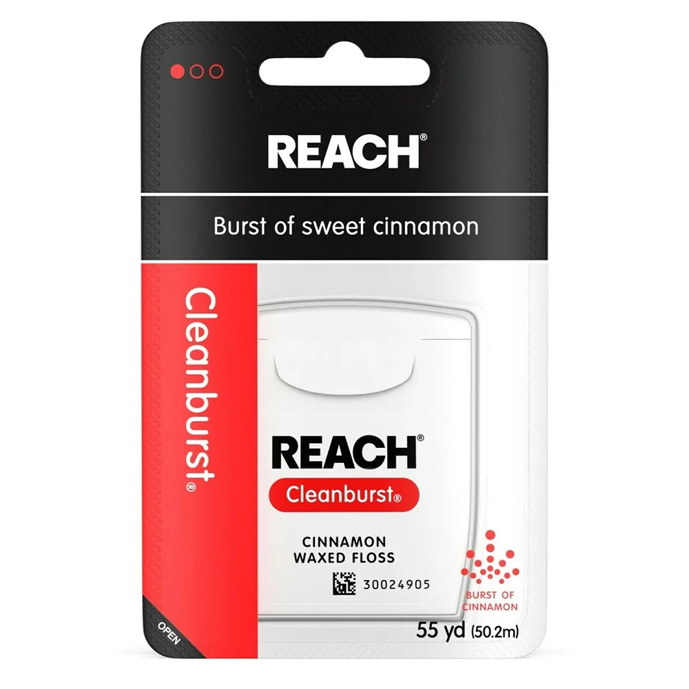 Eco-Friendly Reach Waxed Dental Floss Cinnamon Clean Burst 55 Yards 1 Ea Luxury