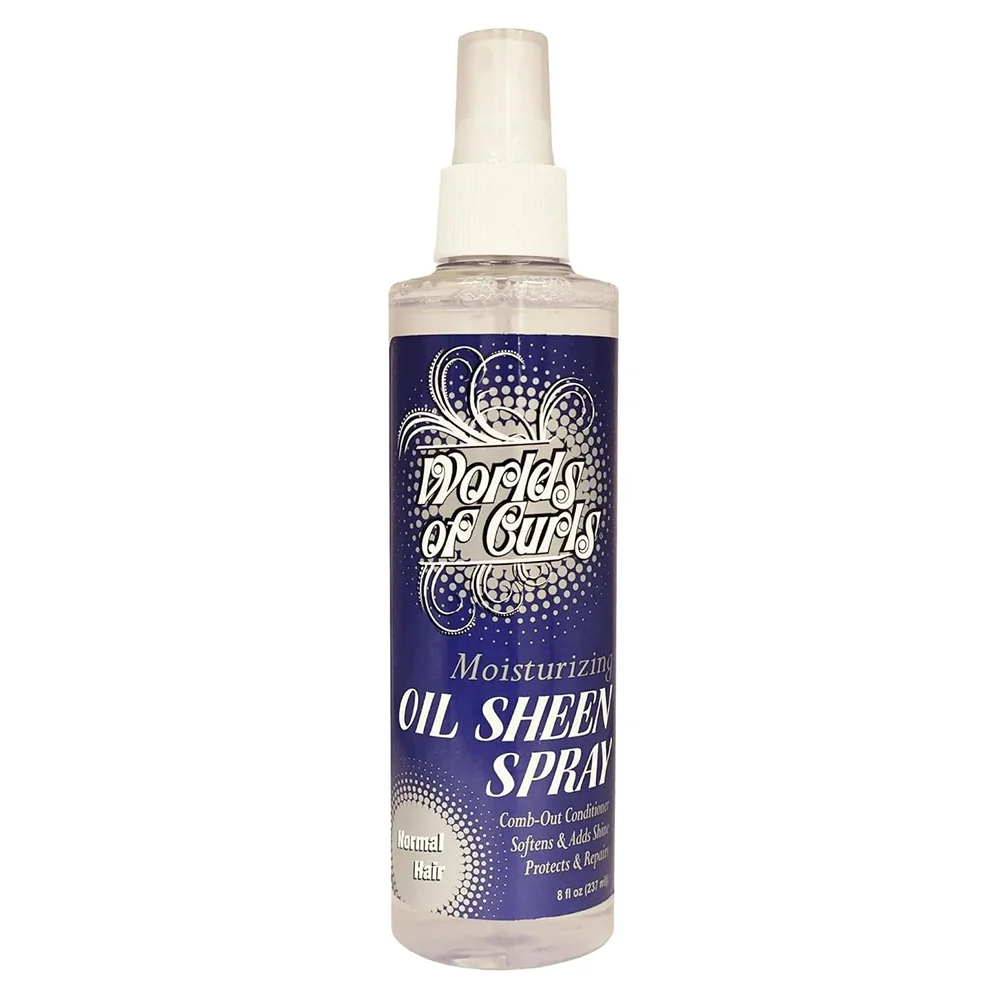 Soft Worlds Of Curls Moisturizing Oil Sheen Spray Comb Out Conditioner 8Oz 237ml Sustainable