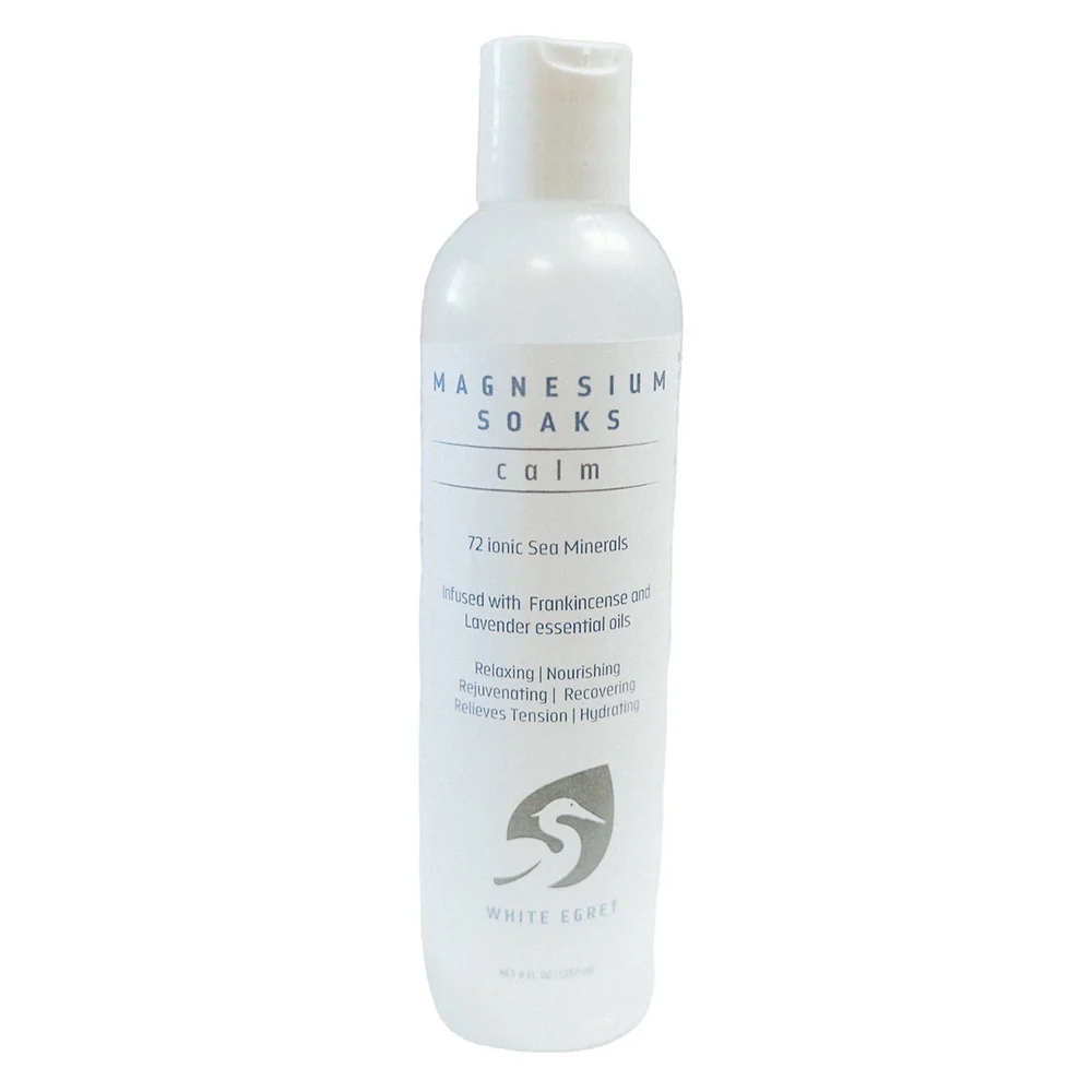 Consistent White Egret Magnesium Soak Calm with Essential Oils Relaxing Mineral Bath for Recovery and Wellness 8Oz 237ml Clean