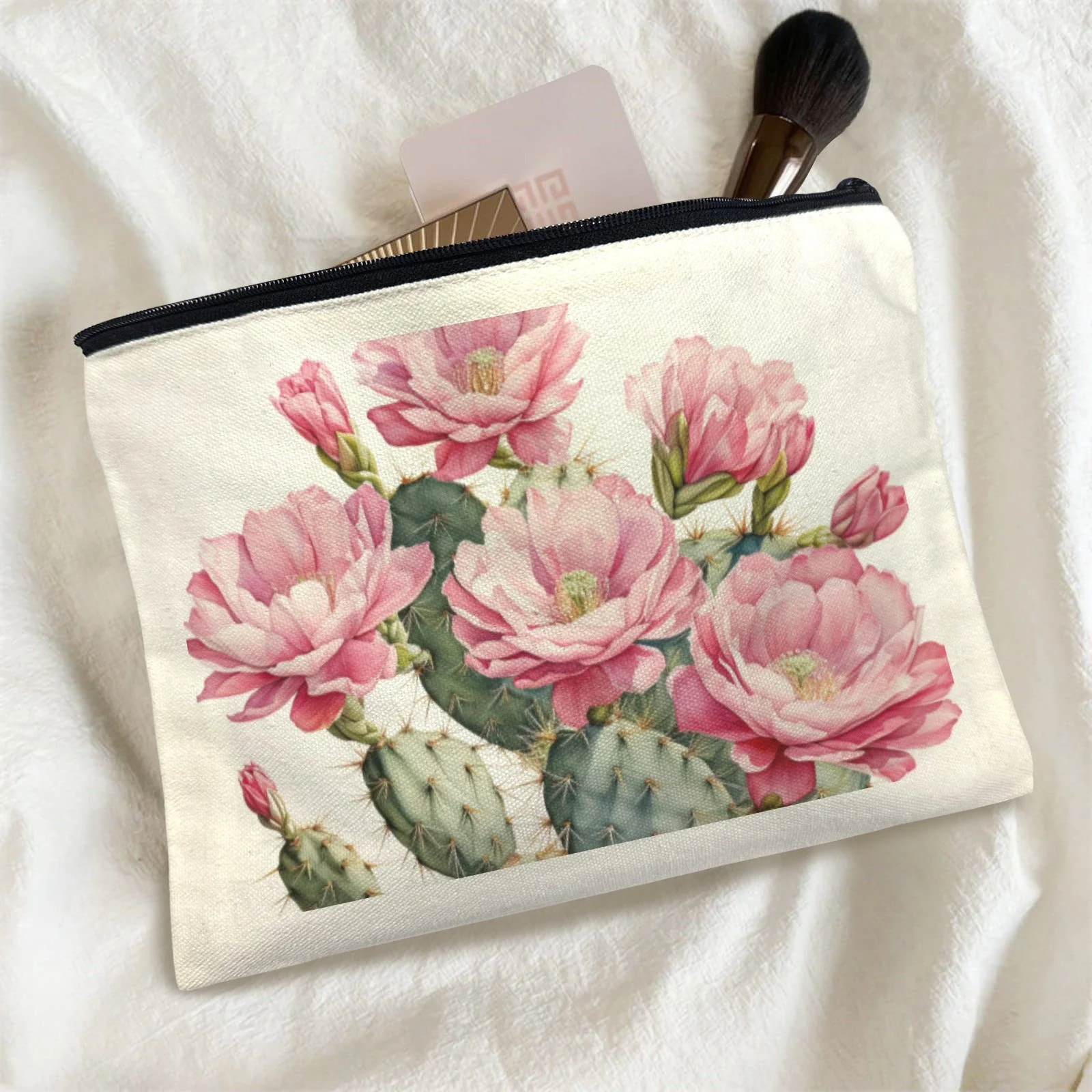 Specialty Cactus Flower Cosmetic Bag Pack of 5 Made in America Consistent