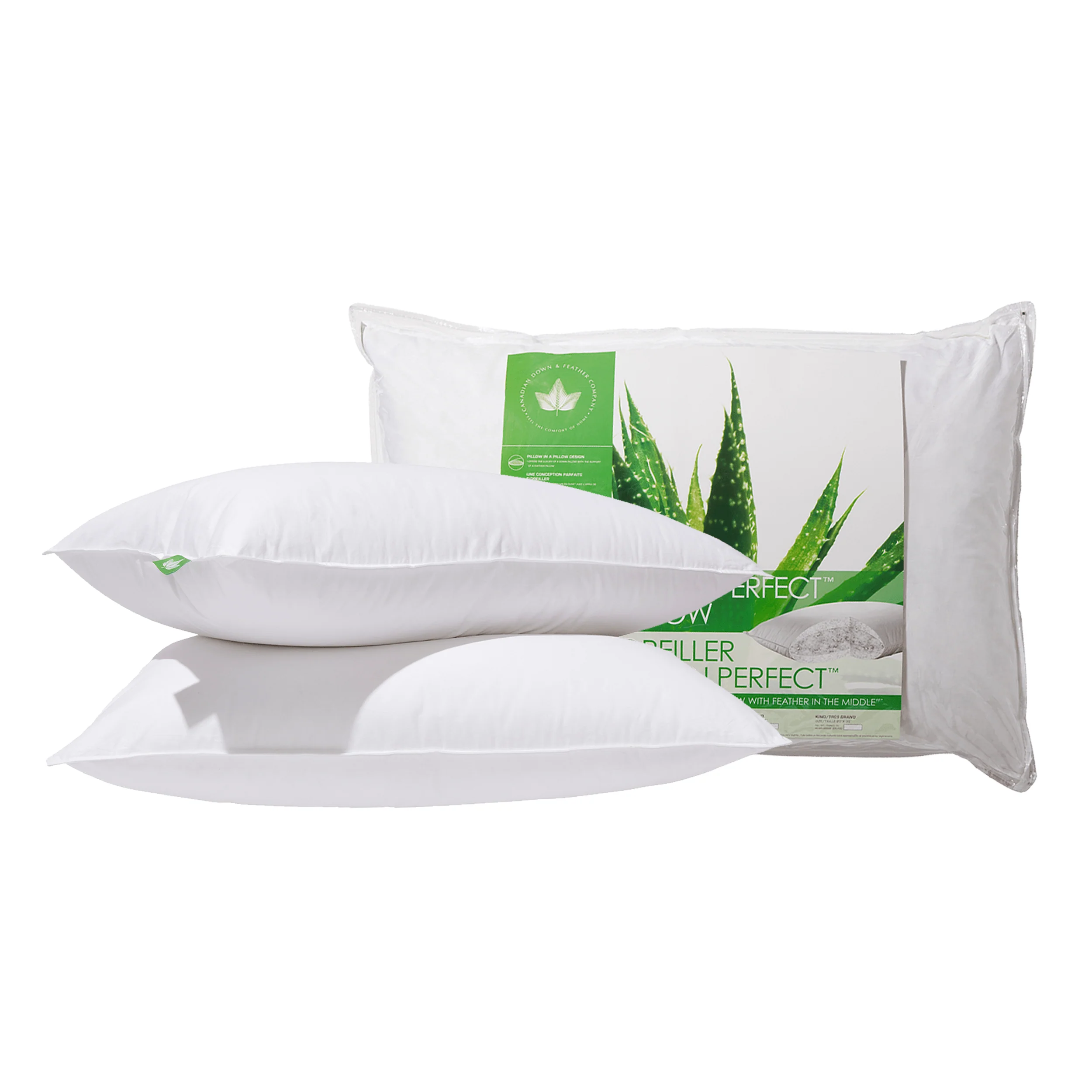 Crafted Canadian Down Feather Company Down ™ Pillow Firm Support 2 Pack Smooth