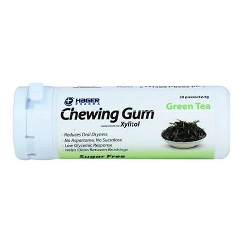 Trendy Miradent Hager Pharma Xylitol Chewing Gum Green Tea - 30 Ea Lightweight
