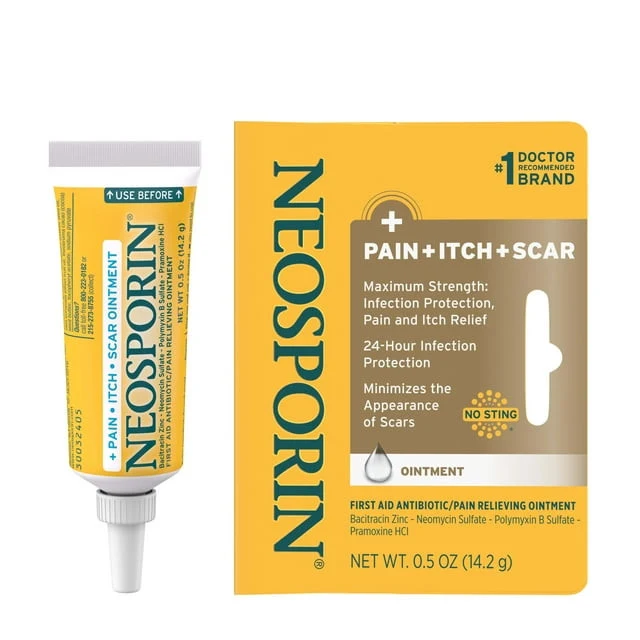 Versatile Neosporin Pain Itch Scar Antibiotic Ointment Plus Pain Relief 0.5 oz Verified