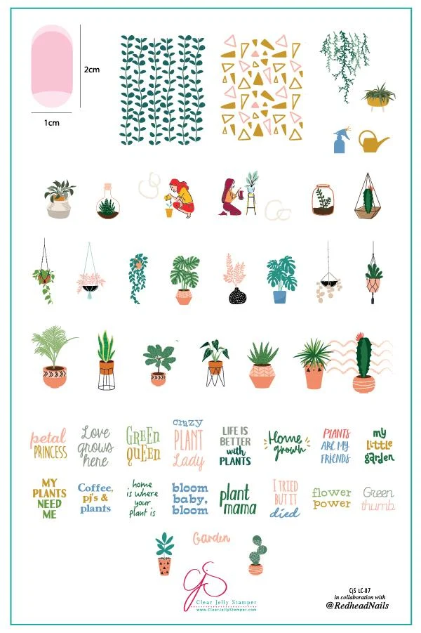 Superior Crazy Plant Lady CjSLC-07 - Clear Jelly Stamping Plate Convenient