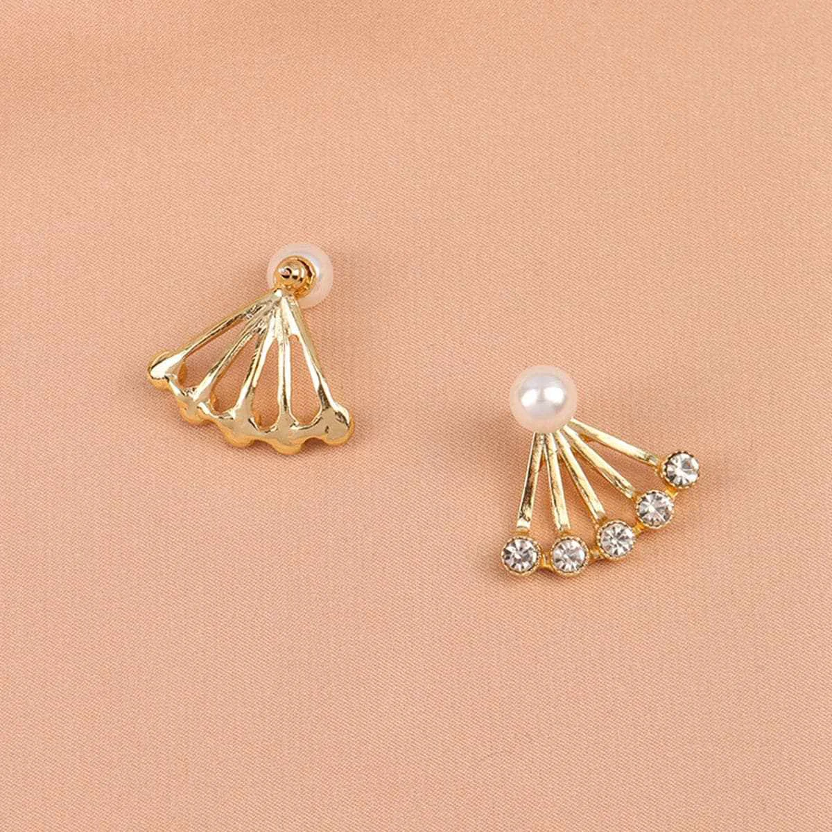 Healthy Pearl Cubic Zirconia Sector Ear Jackets Classic