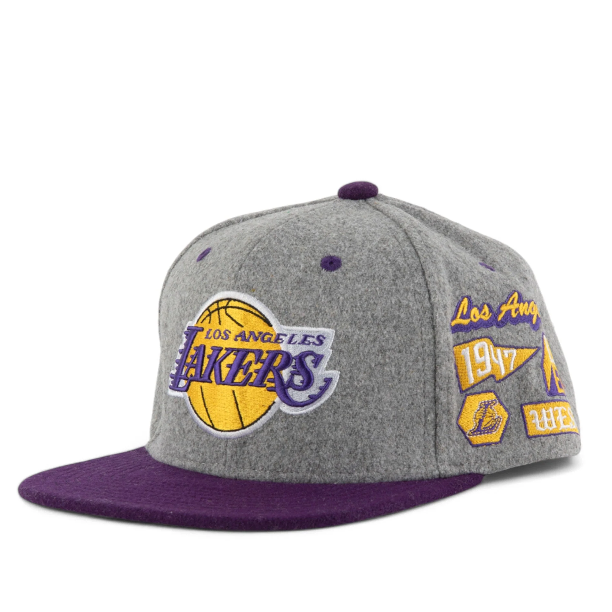 Effective Mitchell Ness Men's NBA Melton Patch Snapback Lakers Snapback Caps Selected