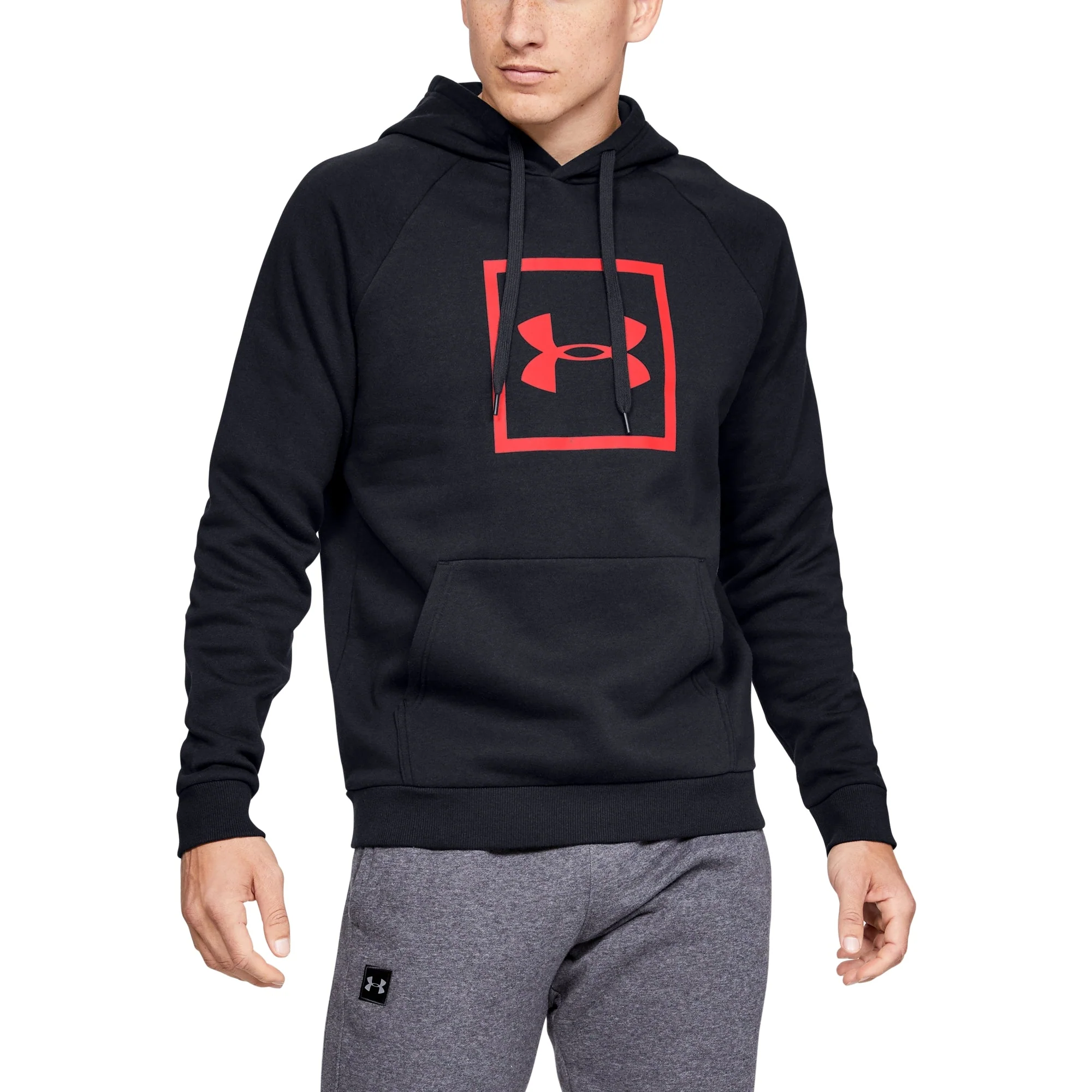 Carefully Designed Under Armour Men's Rival Fleece Box Logo Hoodie Sweaters Powerful