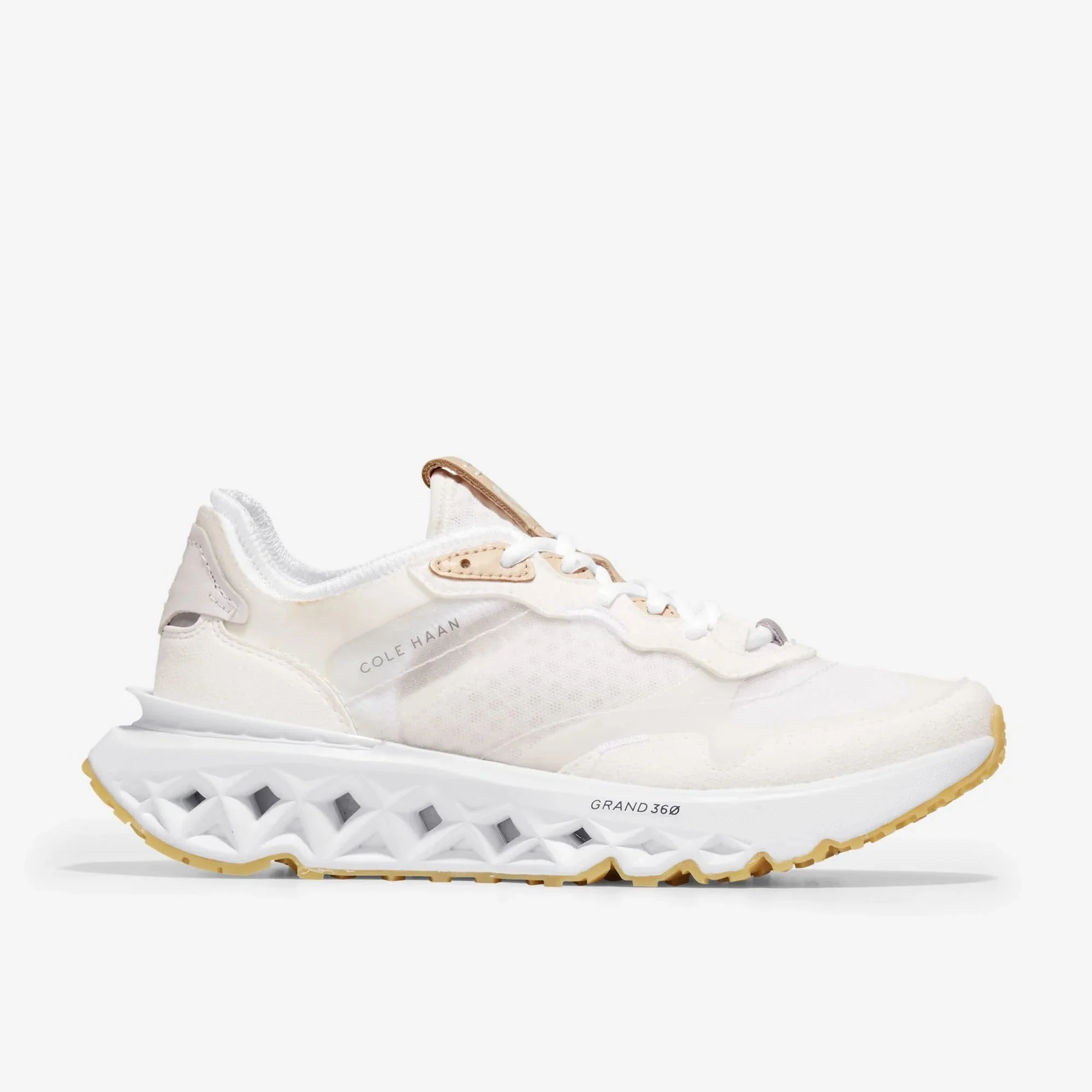 Versatile Cole Haan 5.ZeroGrand Monk Strap Runner Optic White Bleached Tan Sneakers Reusable