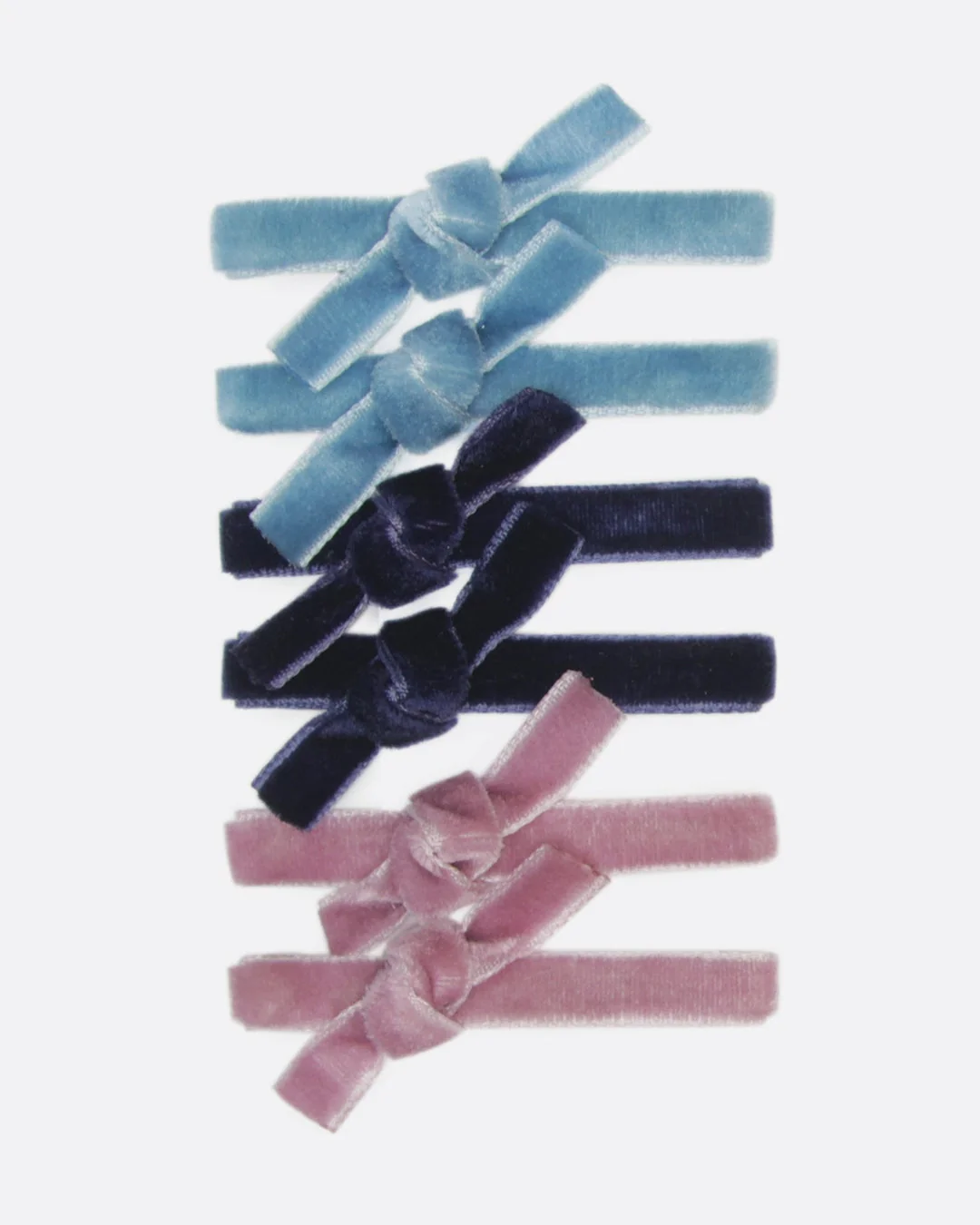 Authentic Petite Velvet Alligator Hair Clips Solid