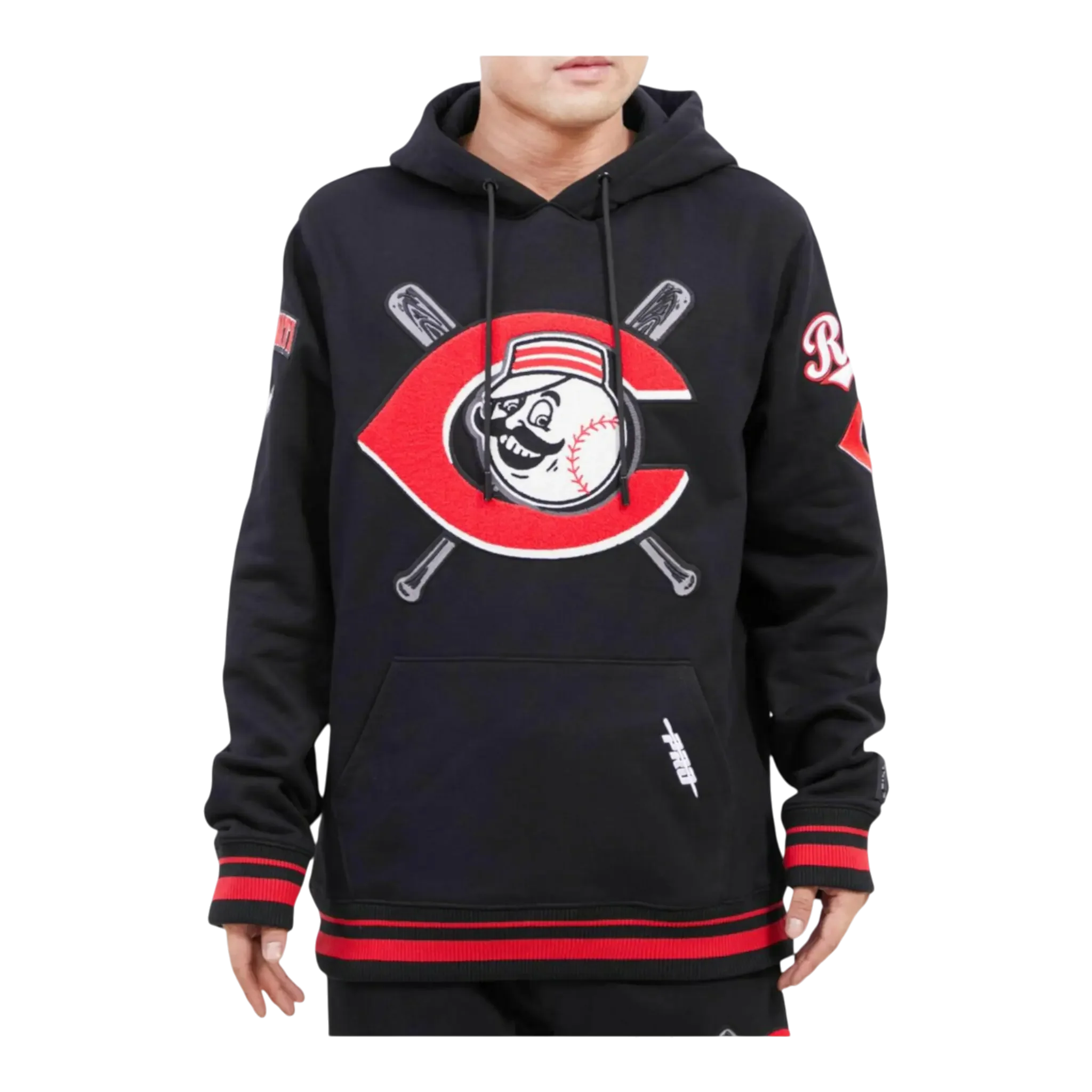 Crafted Pro Standard Cincinnati Reds Mash Up Logo Men Hoodie Black Elite