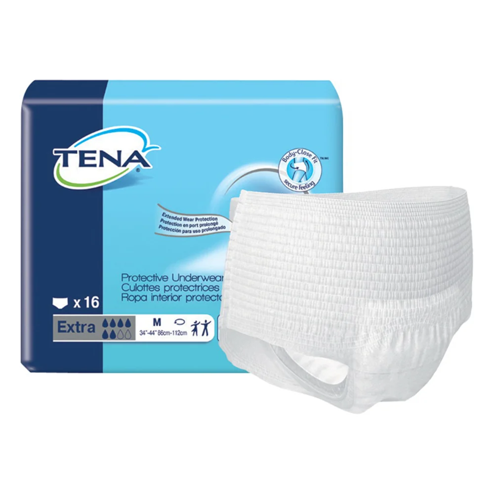 Clean Tena Protective Disposable Adult Underwear Extra Absorbency Medium 16Ea Flexible