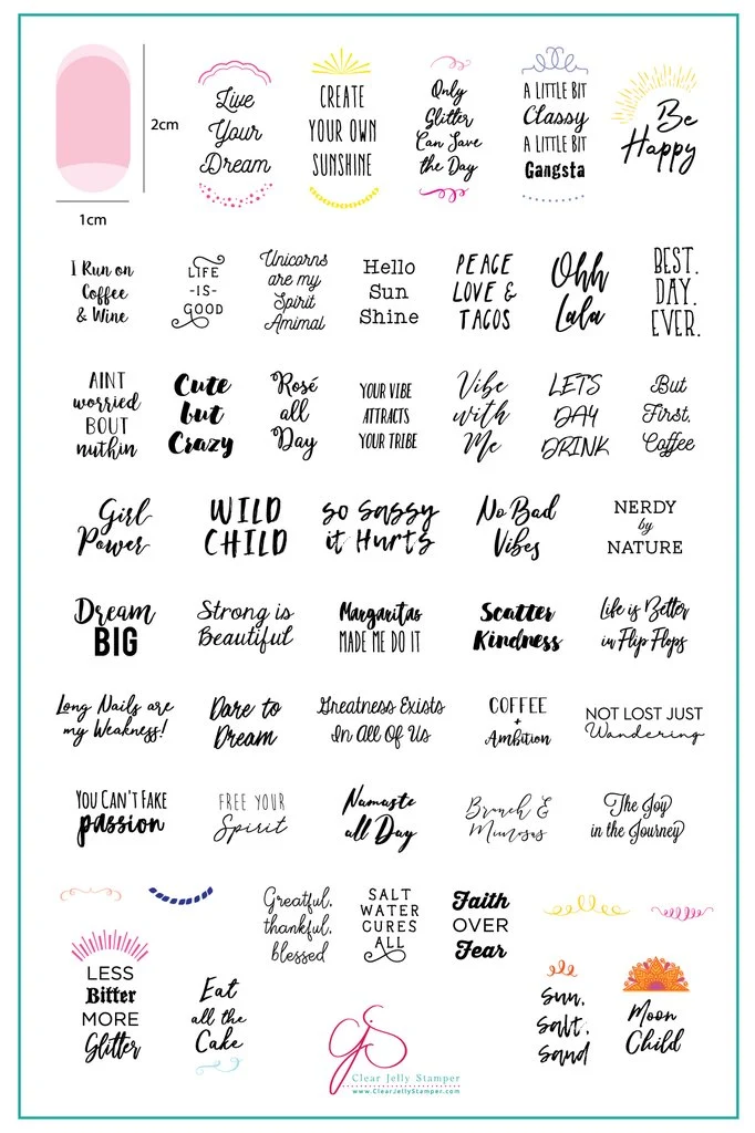 Reusable Quote-A-Licious CjS LC-41 - Clear Jelly Stamping Plate Elite
