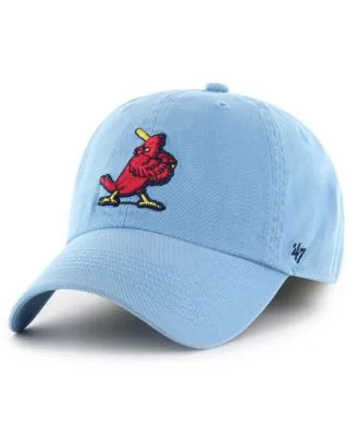 Exceptional 47 Brand Clean Up St. Louis Cardinals Cooperstown Strapback Hat — Columbia Blue Adjustable Cap Long-Lasting