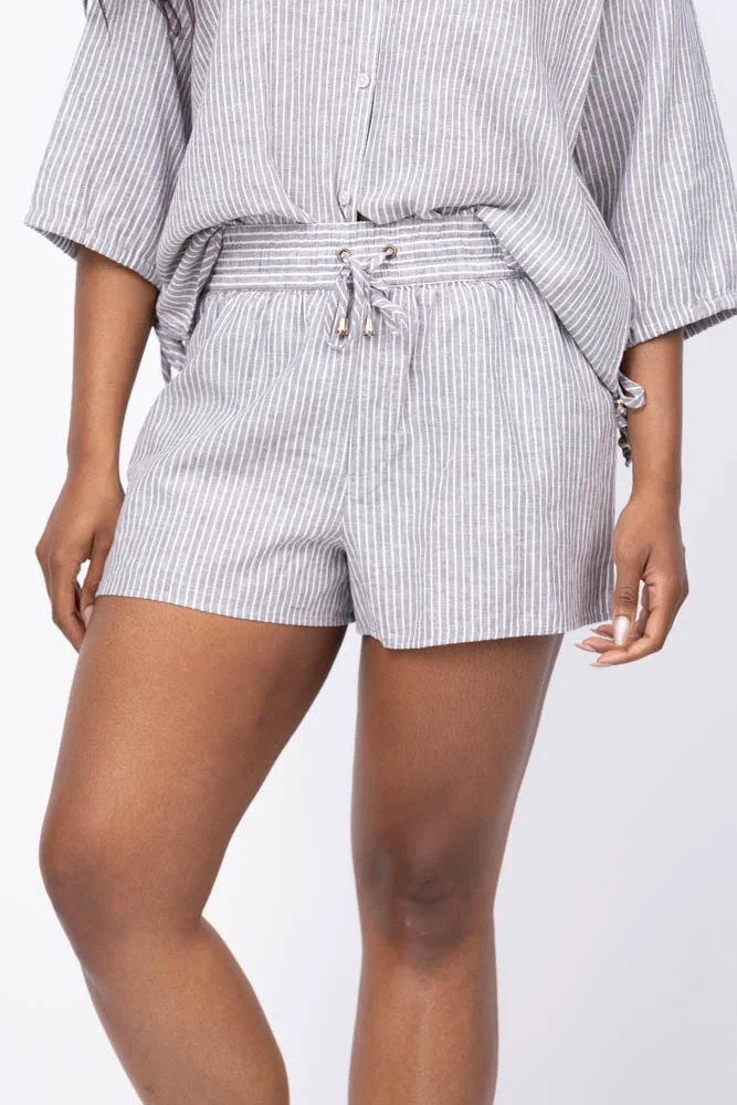 Verified We Are Sundays Stone Stripe Penny Shorts in Stone Stripe Fast