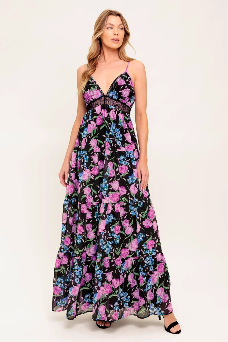 Artisan Pure Sunshine Black Woven Maxi Dress Enhanced