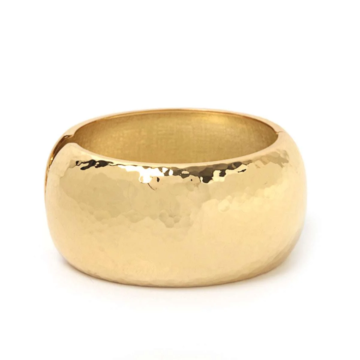 Enhanced Goldtone Hammered Bangle Relaxed