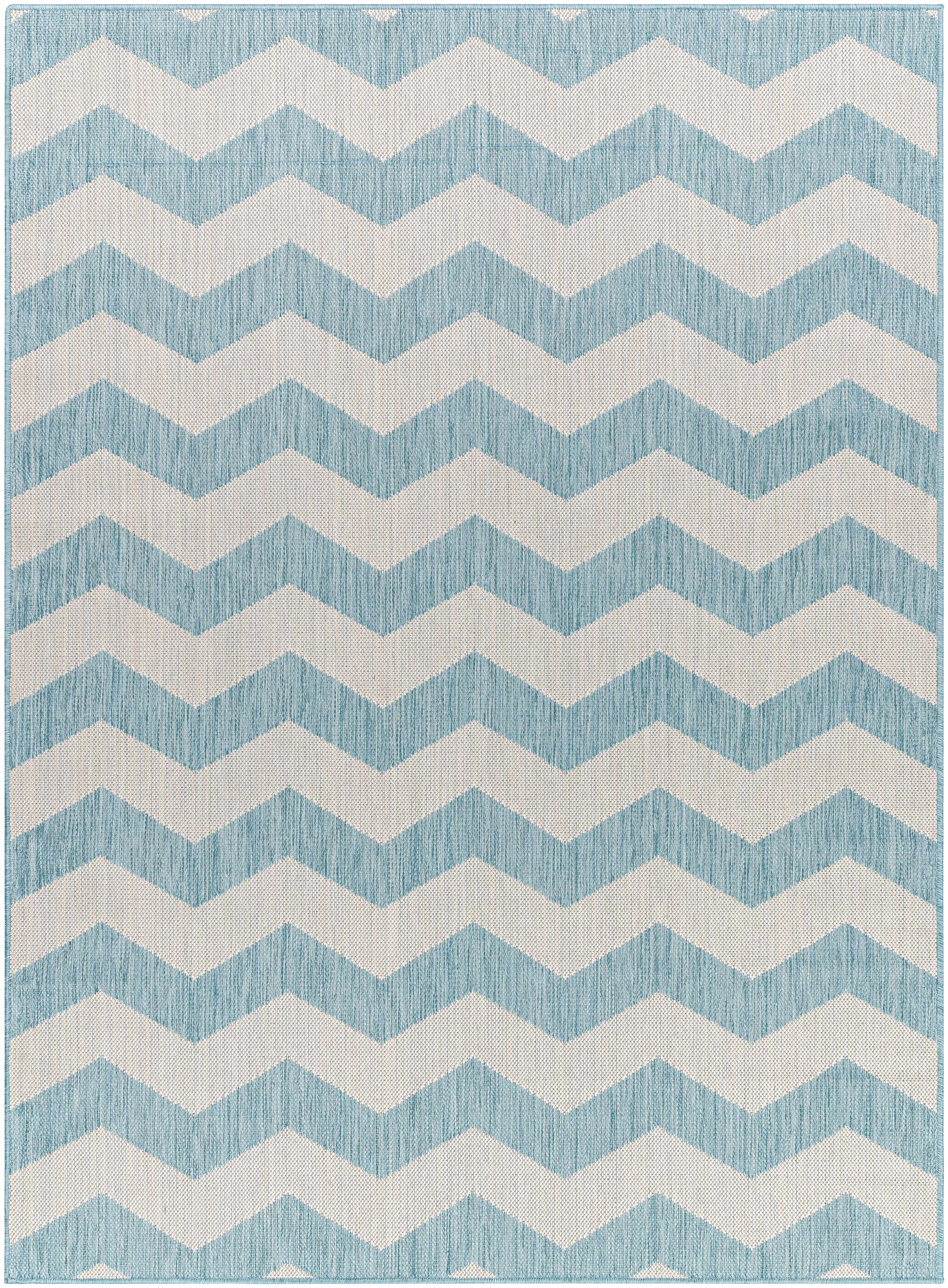 Fine Crafted Cheri Thatch Light Blue Outdoor Carpet Area Rug - Original Design
