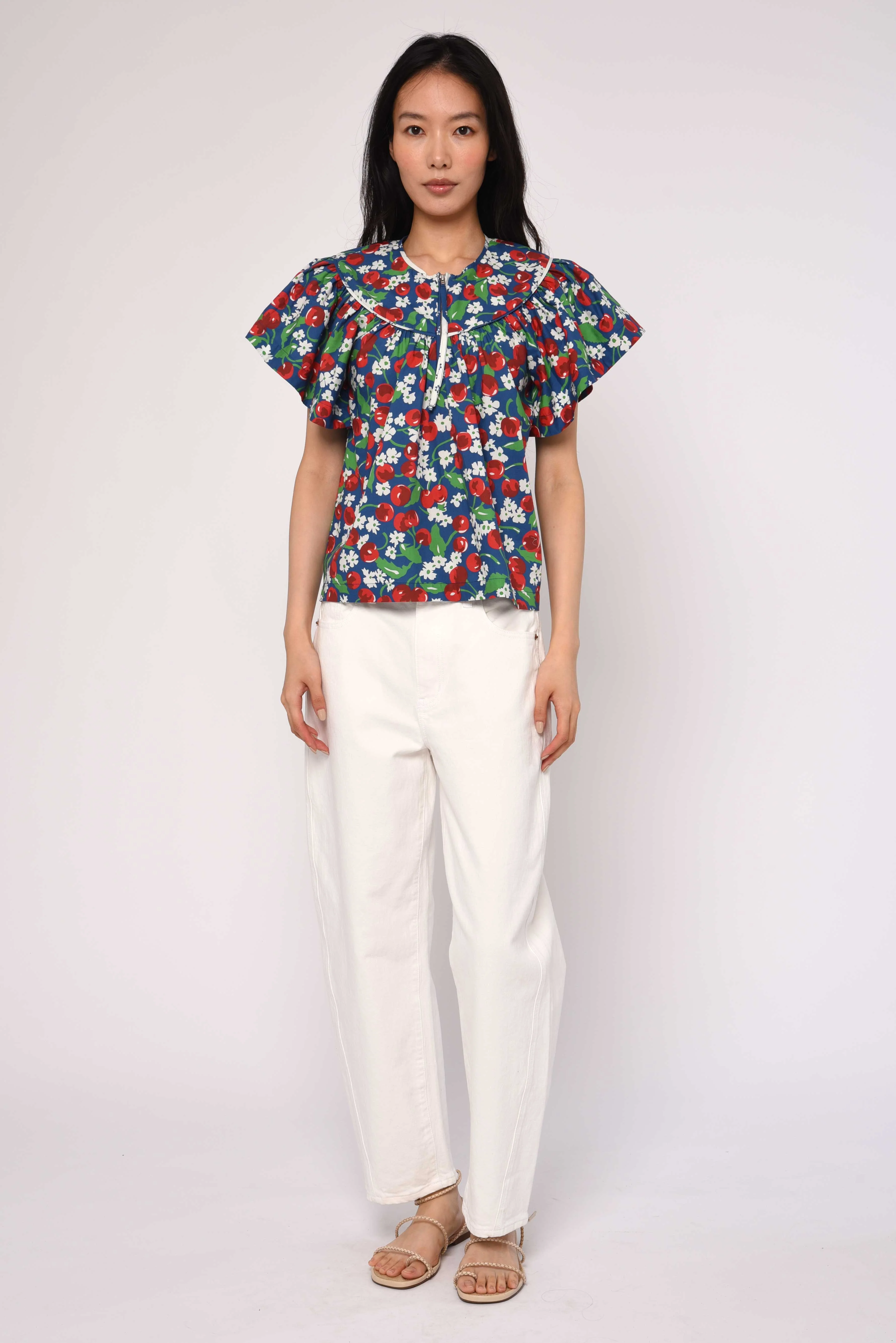 Crafted Love The Label Kinsley Top in Miss Cherry Print Smart