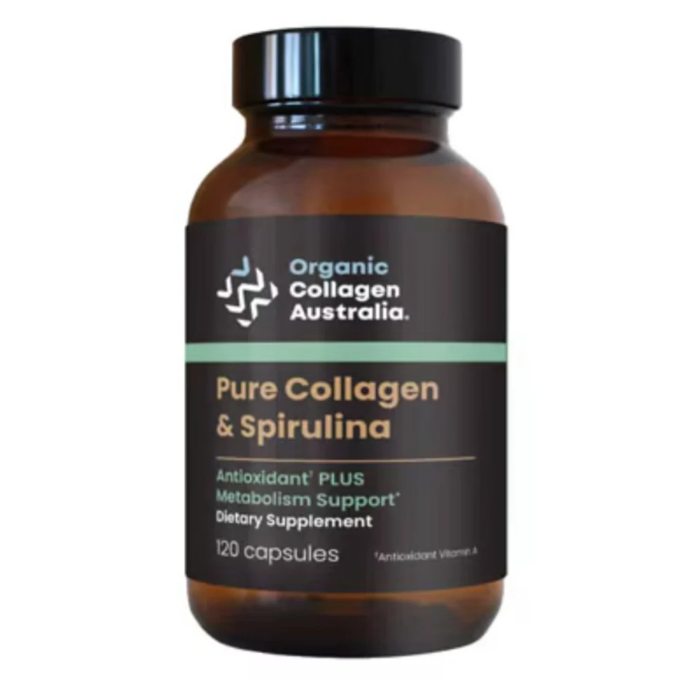 Trendy Organic Collagen Australia Pure Collagen and Spirulina Capsules for Metabolism Support 120Ea Responsible
