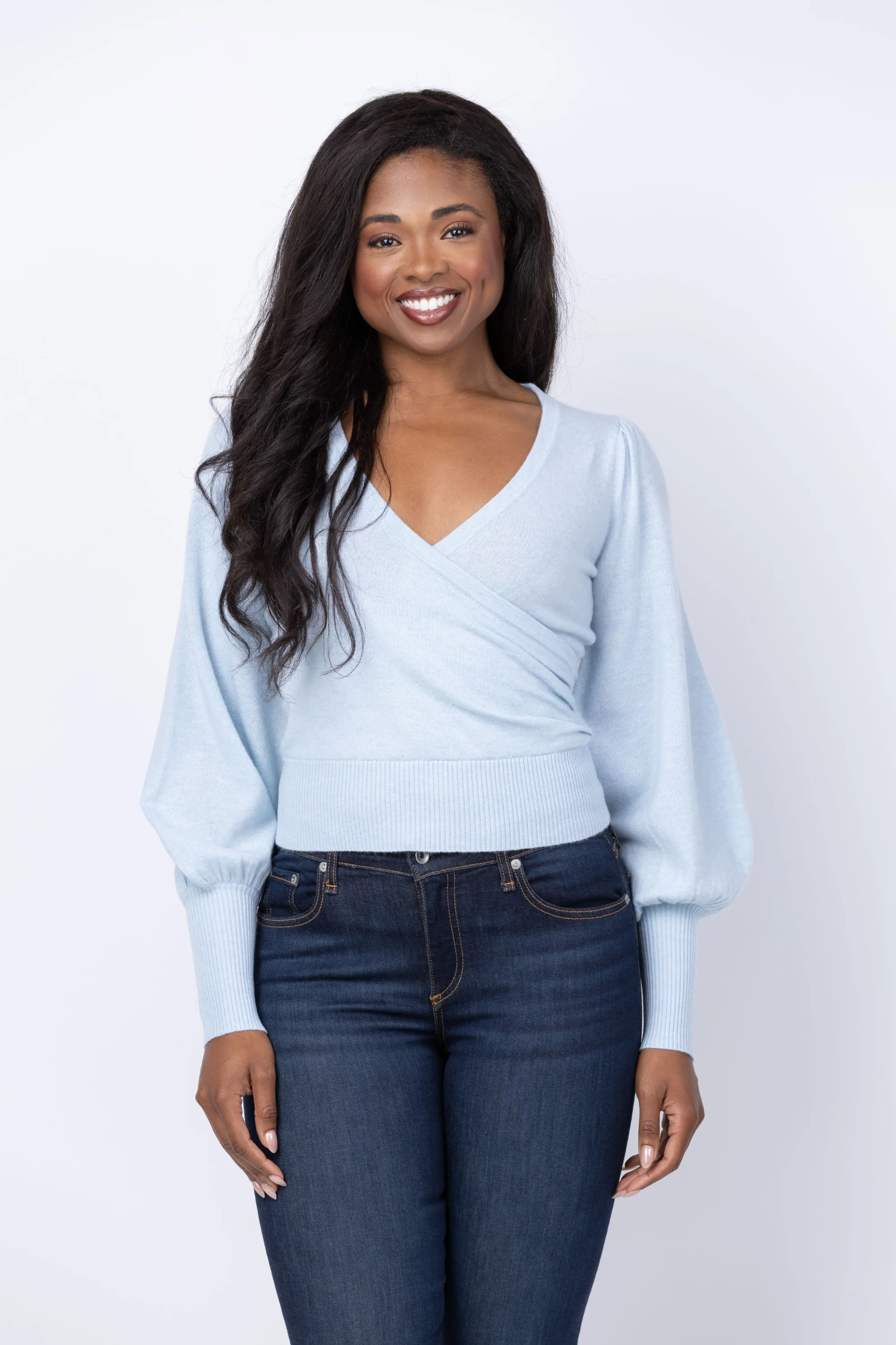 Clean Cara Cara Ezra Top in Light Blue Verified