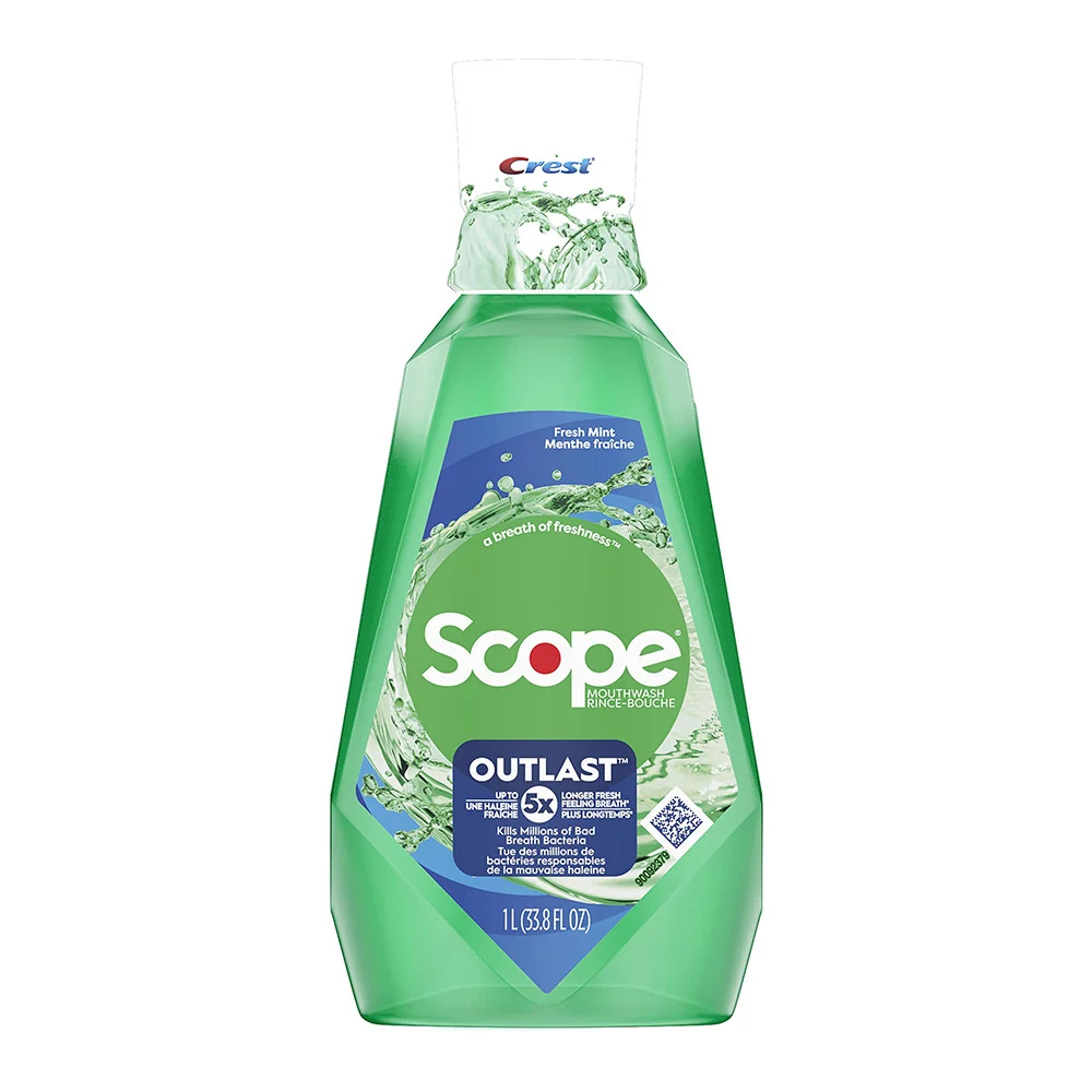 Convenient Crest Scope Outlast Mouthwash Long Lasting Mint For Fresh Breath 33.8 Oz Trendy