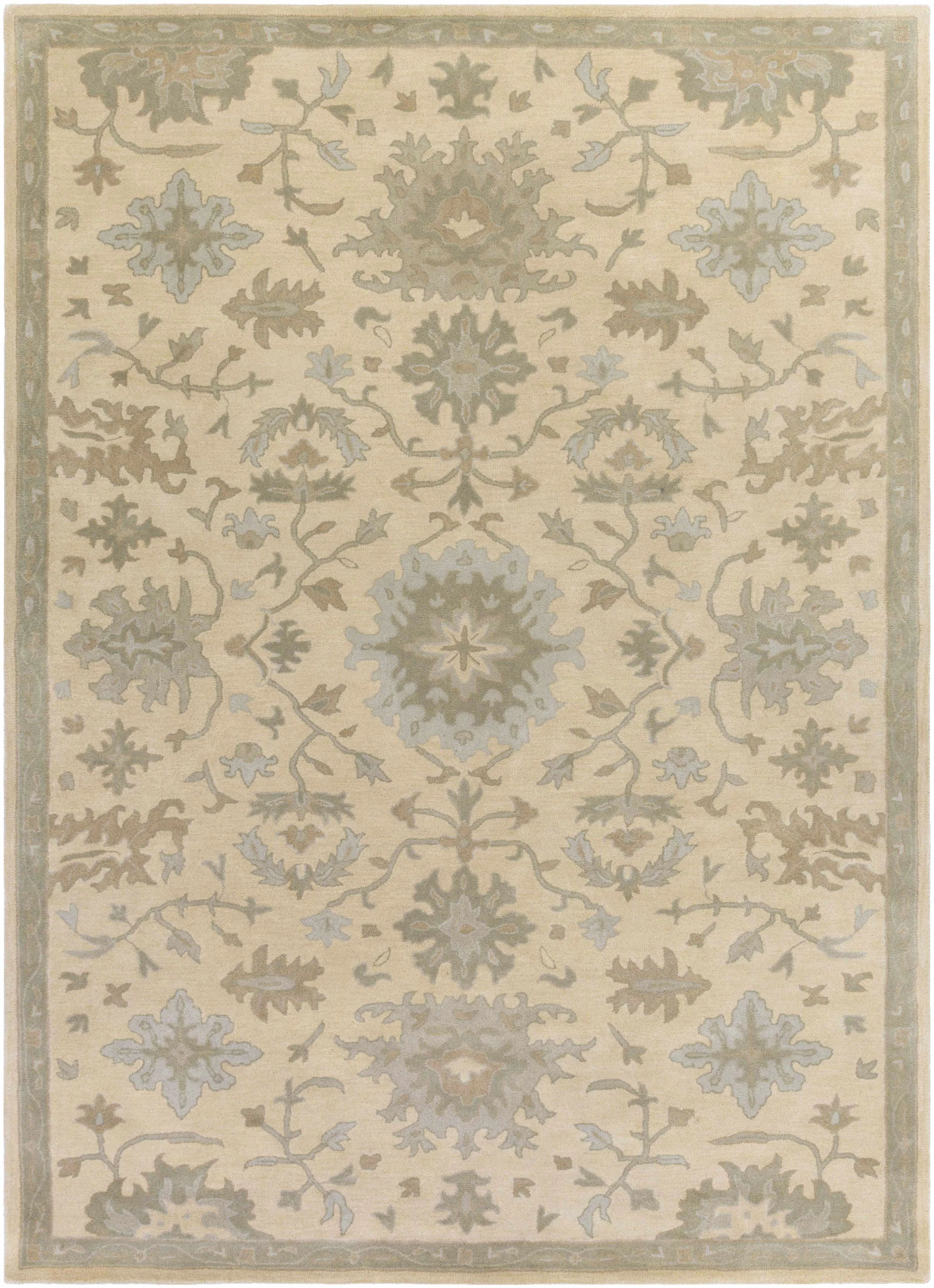 Smooth Hazen 1197 Hand Tufted Light Beige Wool Rug Breathable