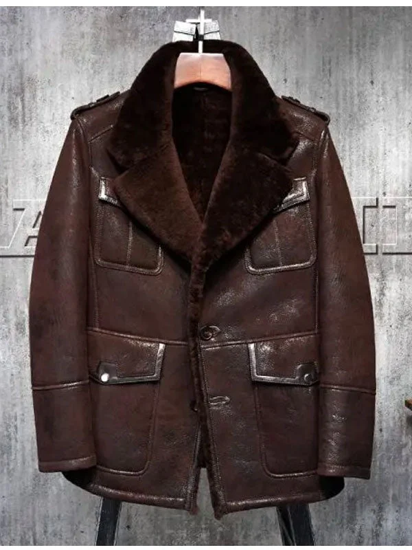 Advanced Men s B3 Pilot Aviator Sheepskin Leather Bomber Jacket Stylish