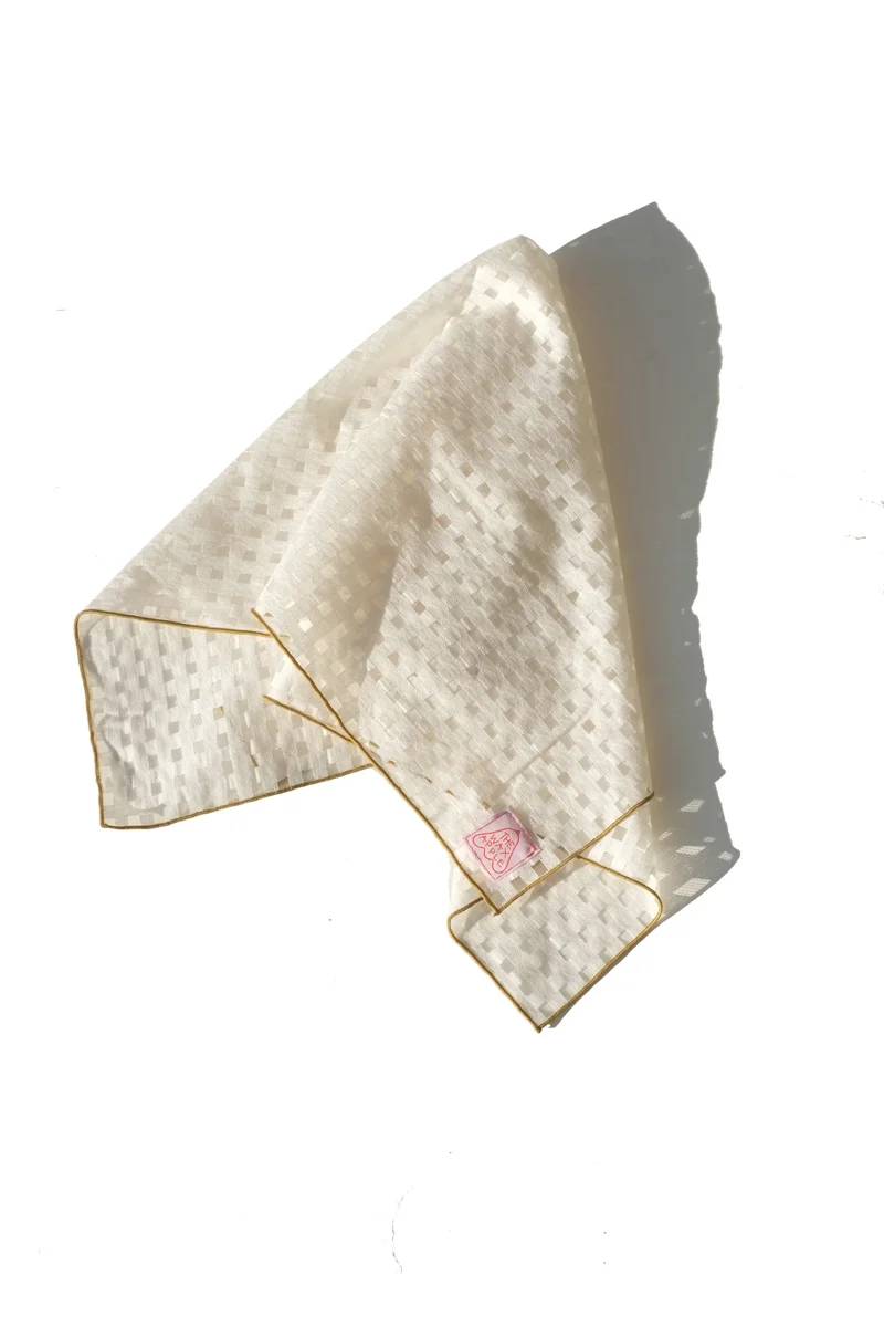Consistent Handkerchief - cream and sheer checkered Soft