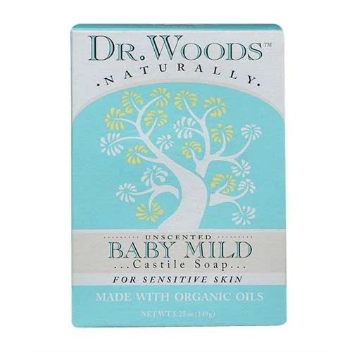 Prestigious Dr Woods Naturals Unscented Castile Bar Soap For Sensitive Skin Baby Mild 5.25 oz Secure