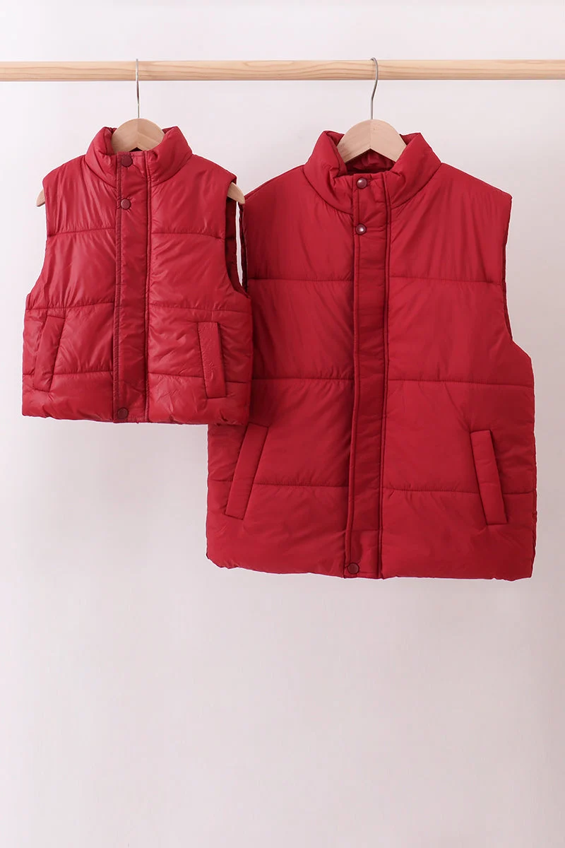 Premium Material Maroon mom me puffer vest Durable