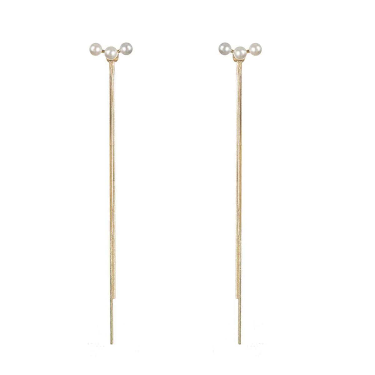 Authentic Pearl Goldtone Tassel Ear Jackets Eco-Friendly