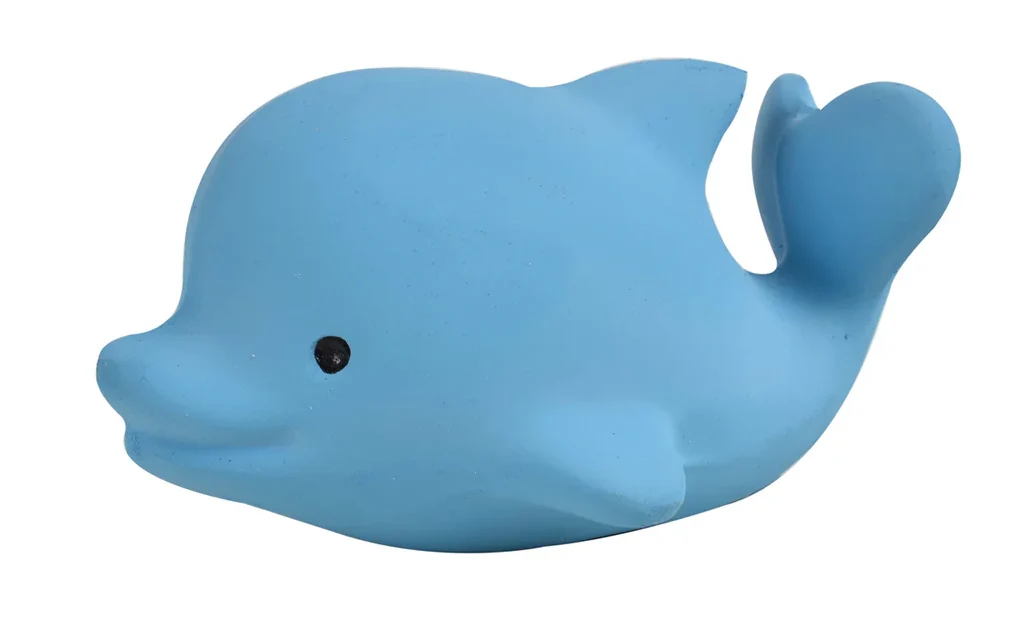 Convenient Organic Rubber Teether Rattle Dolphin Durable