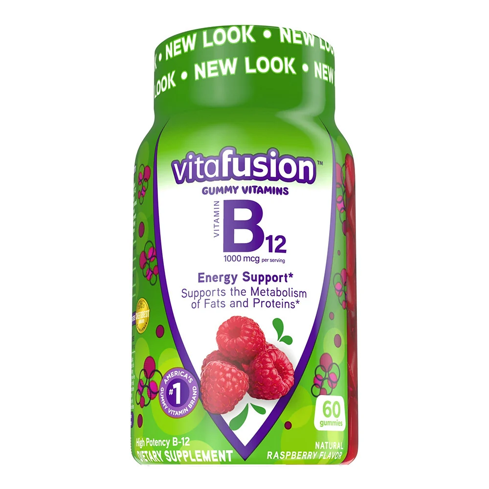 Stylish Vitafusion B12 Gummy Vitamins Energy Support Raspberry Flavor 60 Ea Flexible