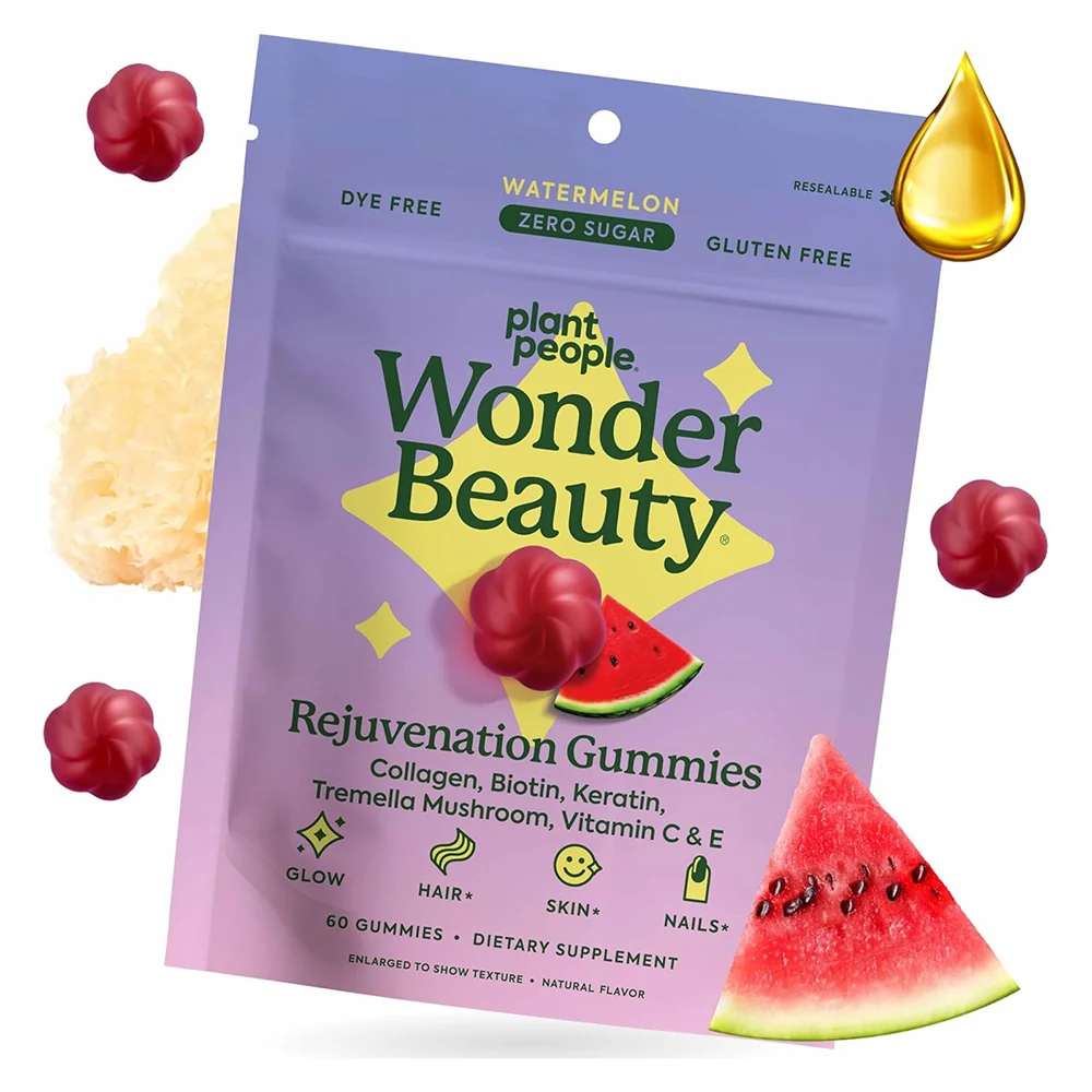 Reusable Plant People WonderBeauty Hair Skin and Nails Rejuvenation Gummies 60Ea Next-Generation