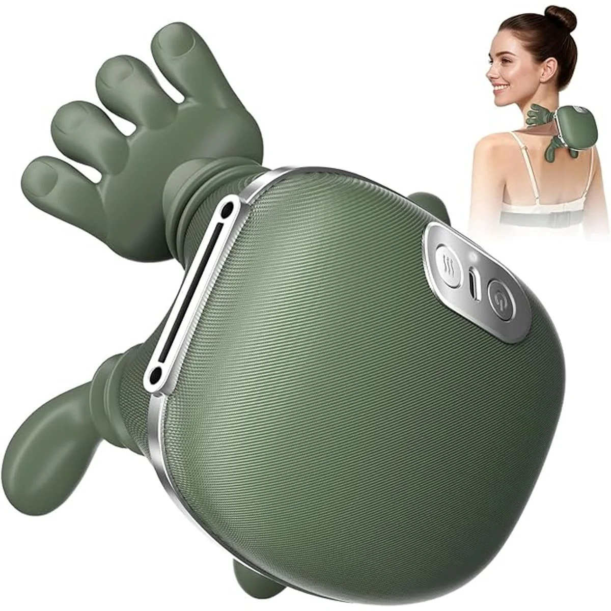 Responsible Ergonomic Neck Shoulder Massager with Heat Reusable
