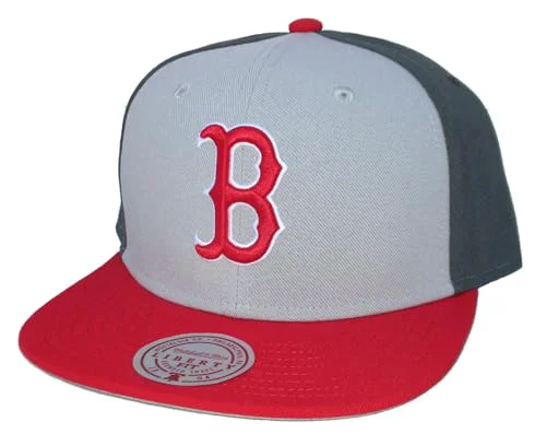 Consistent Mitchell Ness Men's MLB Triple Play Liberty Snapback Red Sox Snapback Caps First-Class