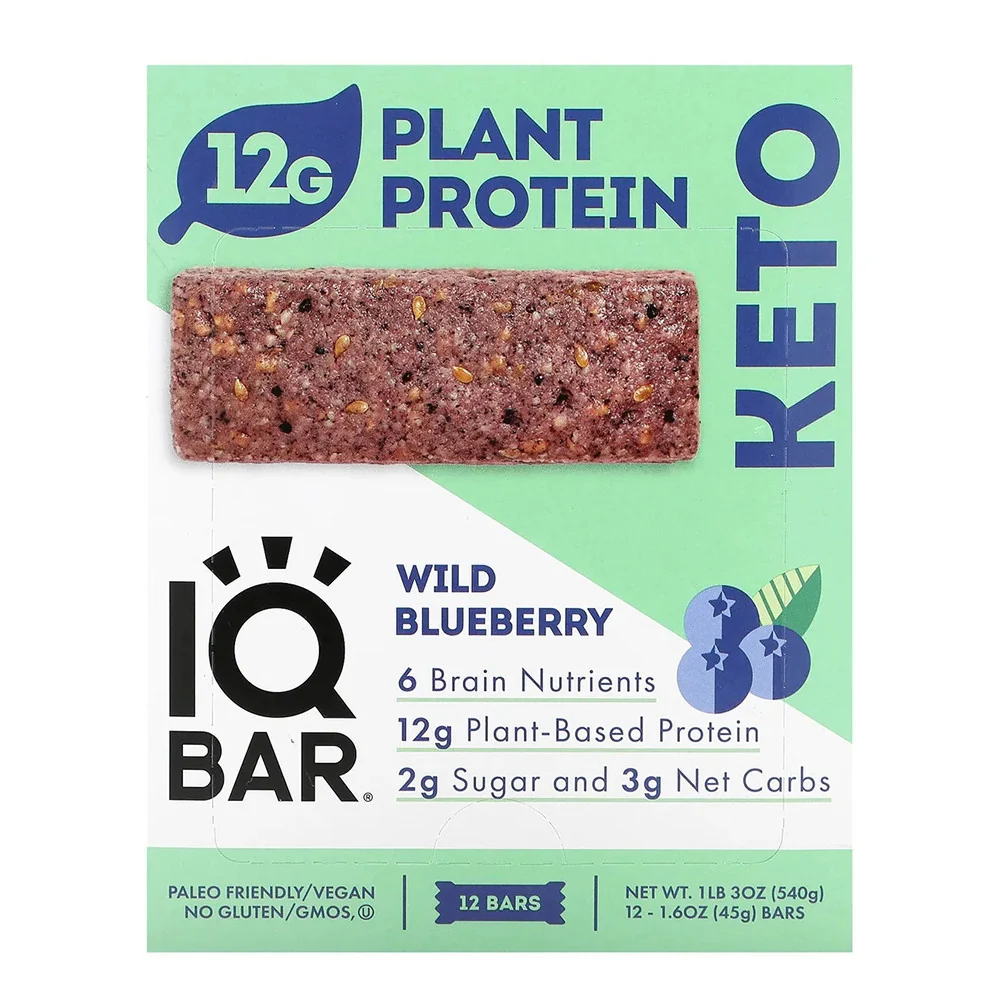 Breathable Iqbar Wild Blueberry Bars 12 Ea Consistent