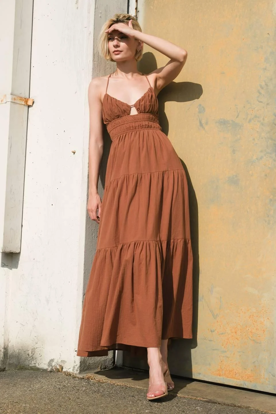 Smart Effortless Elegance Woven Maxi Dress Carefully Designed